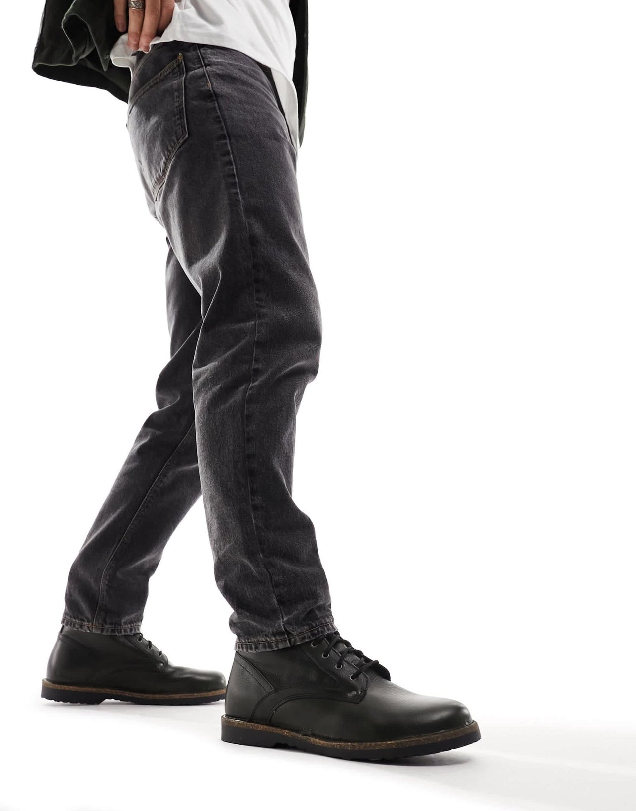 Birkestock Bryson lace up boots in black leather - ASOS Sample Sale EU Store