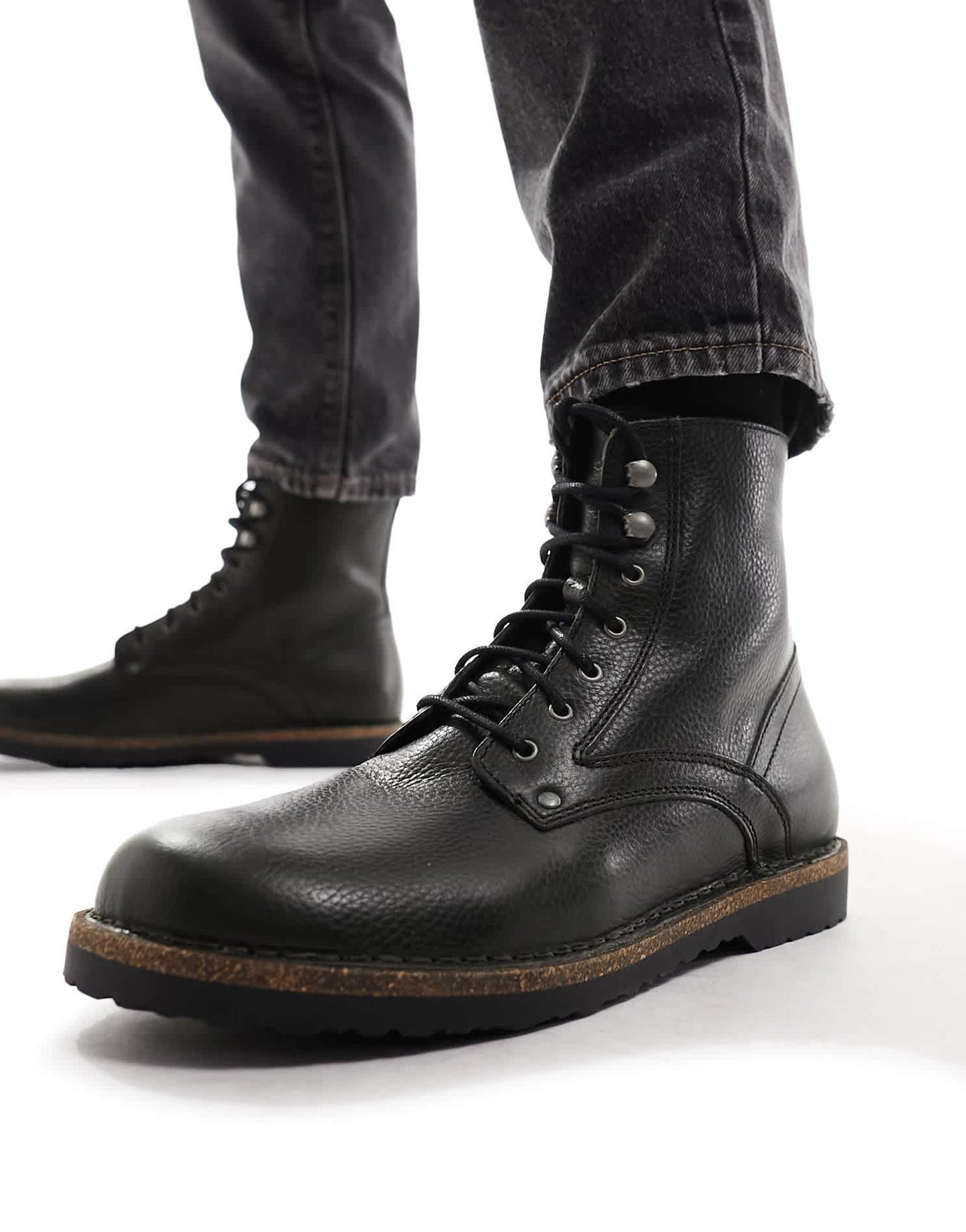 Birkestock Bryson lace up boots in black leather - ASOS Sample Sale EU Store