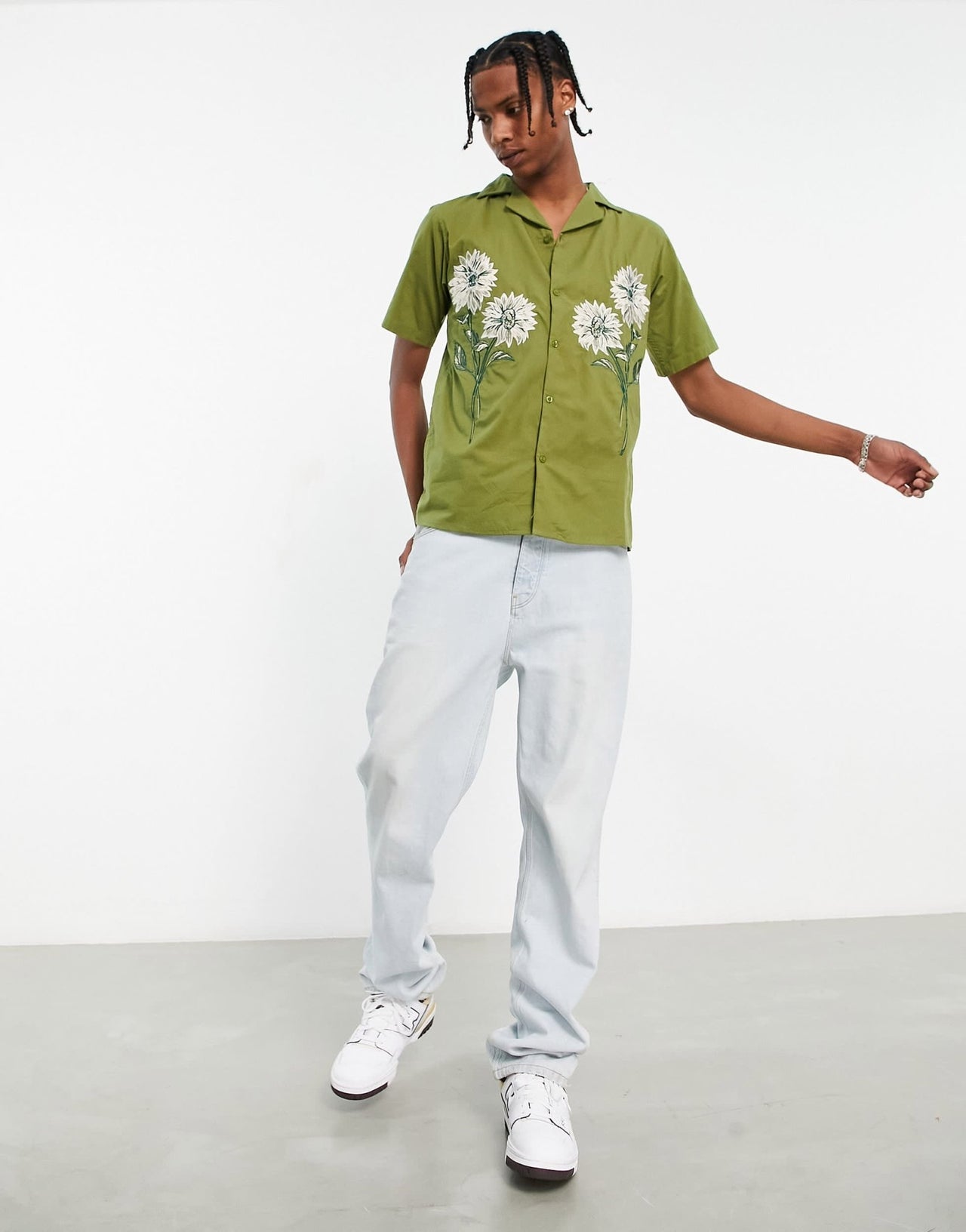 Bolongaro Trevor deep revere collare shirt in khaki - ASOS Sample Sale EU Store