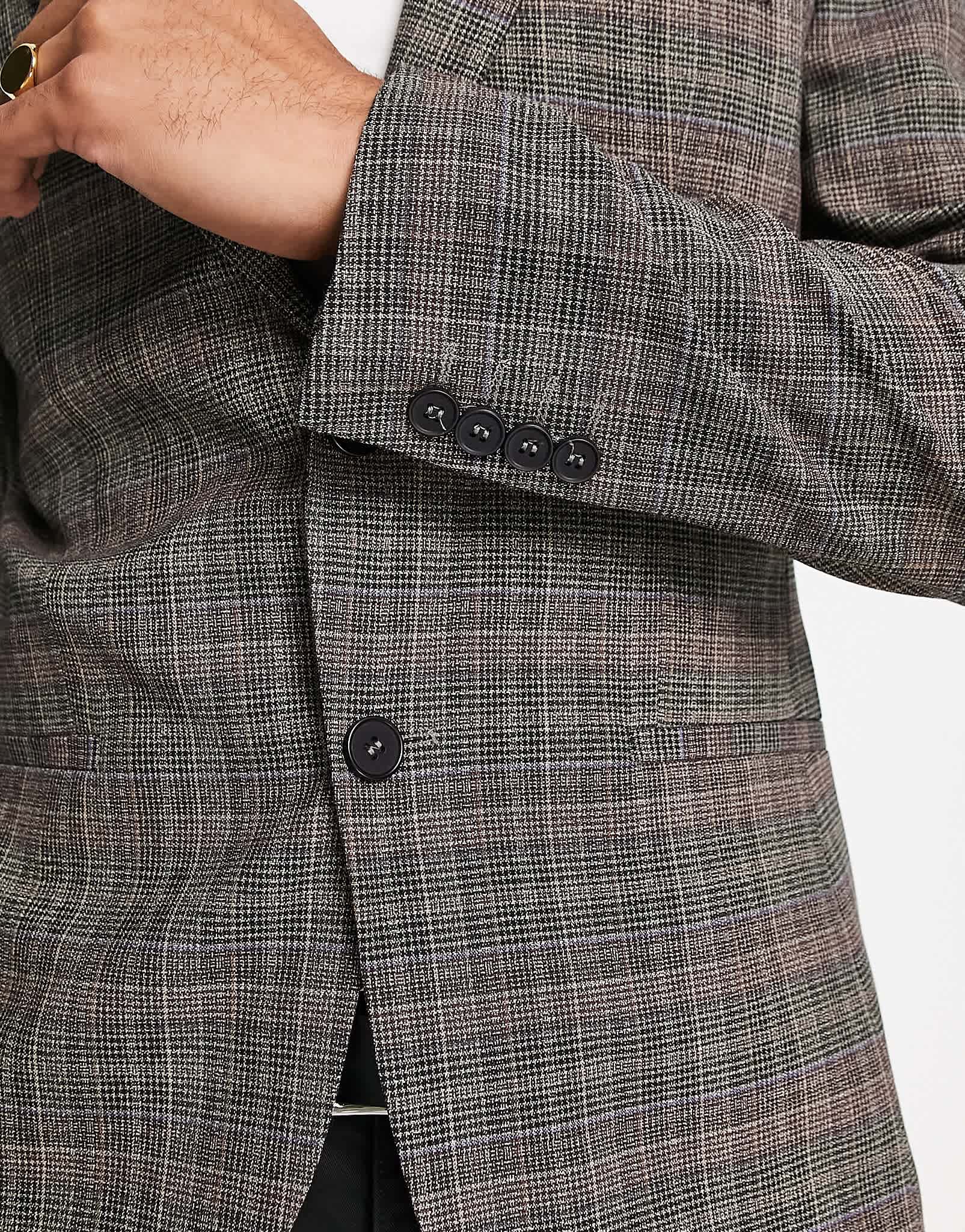 Bolongaro Trevor grey check suit jacket - ASOS Sample Sale EU Store