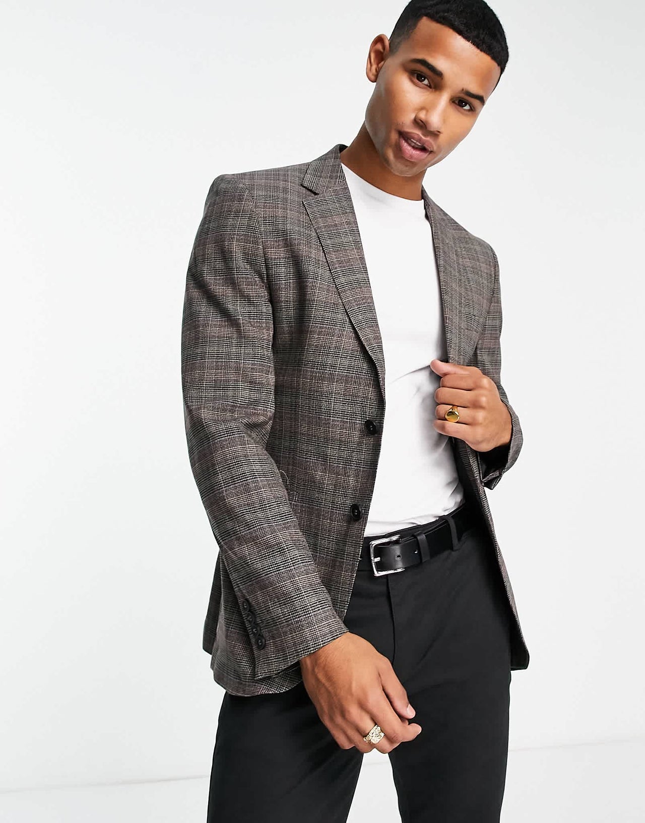 Bolongaro Trevor grey check suit jacket - ASOS Sample Sale EU Store