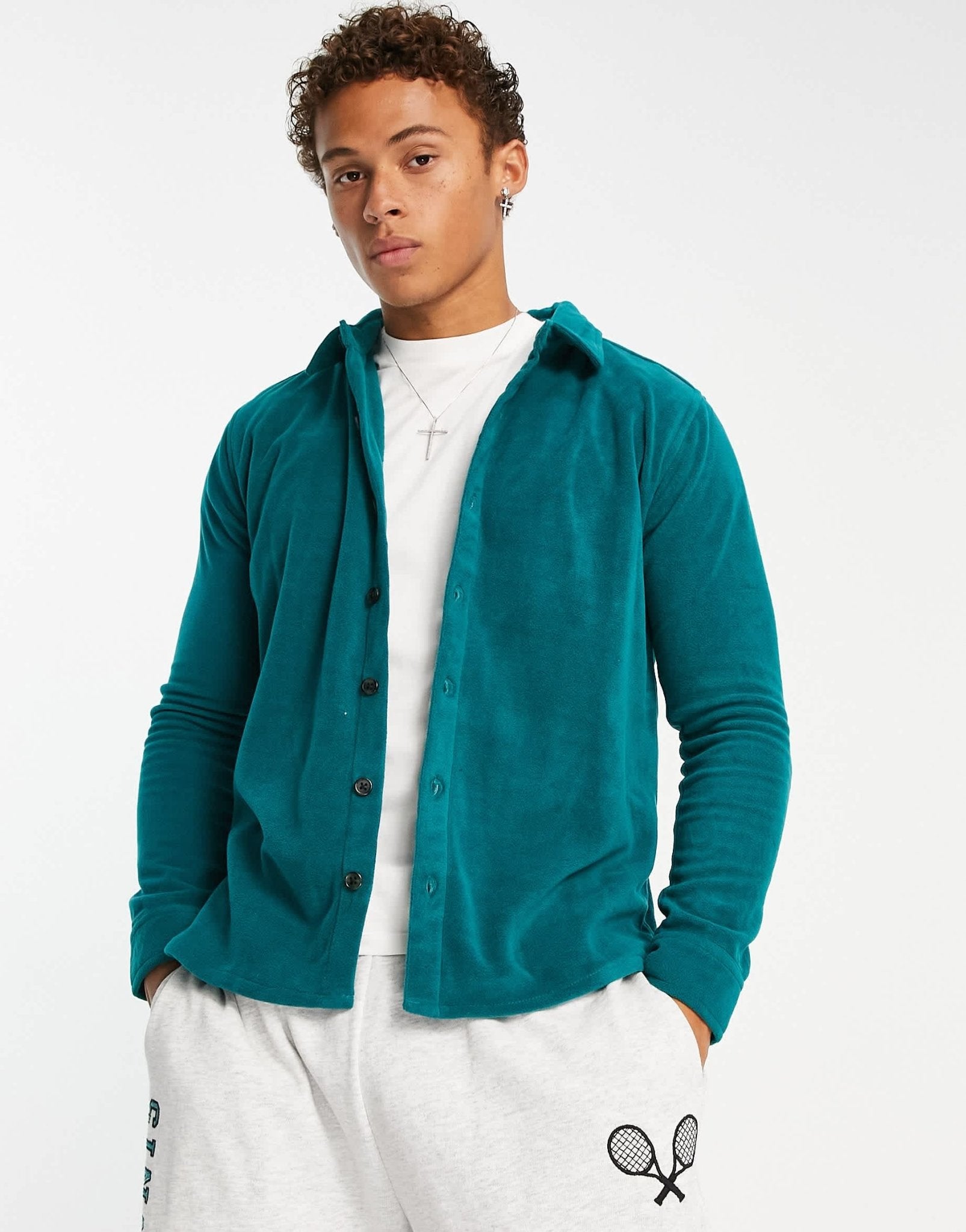 Bolongaro Trevor polo fleece shirt with emboridery in green - ASOS Sample Sale EU Store