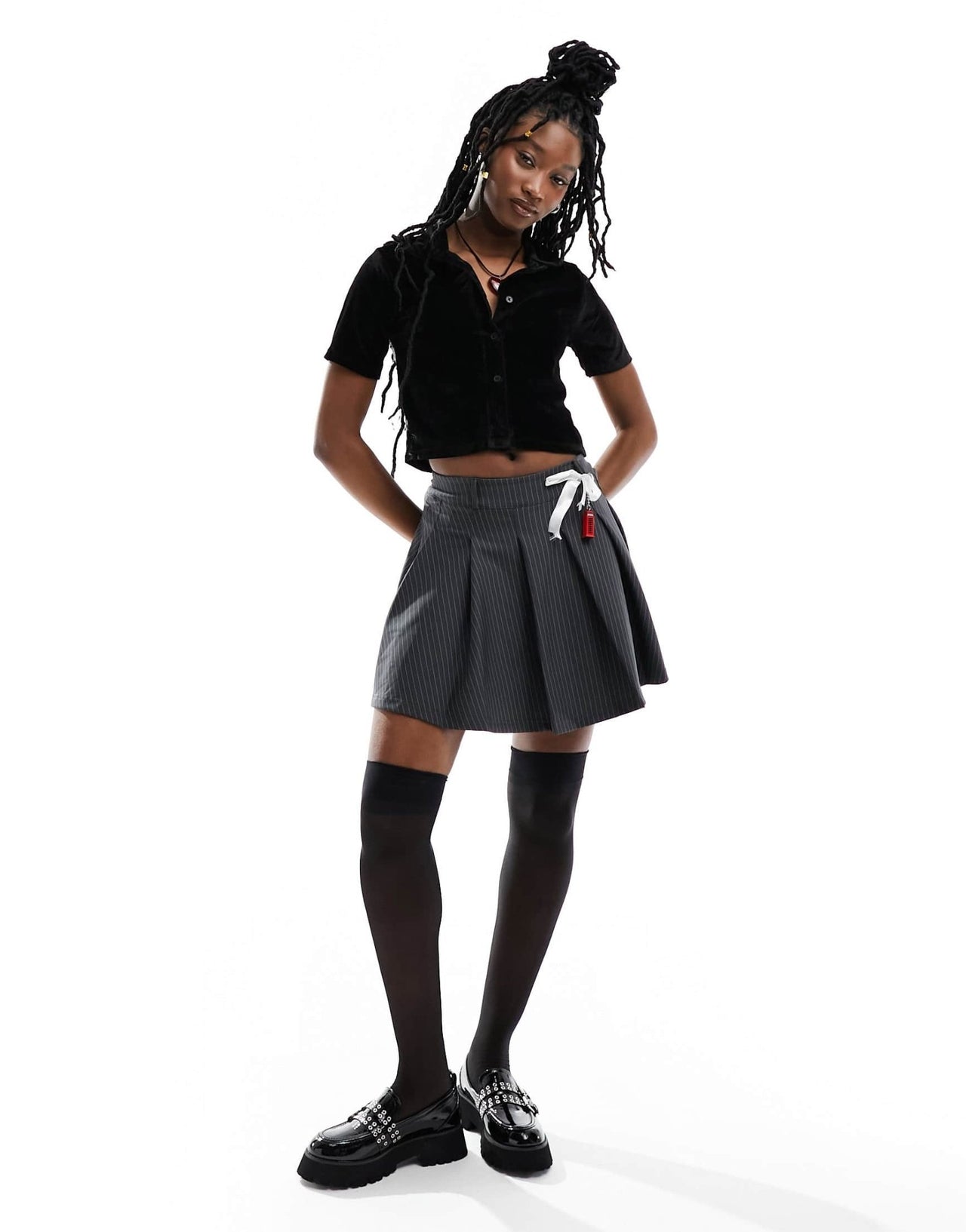Bolongaro Trevor stretch velvet button down top in black - ASOS Sample Sale EU Store