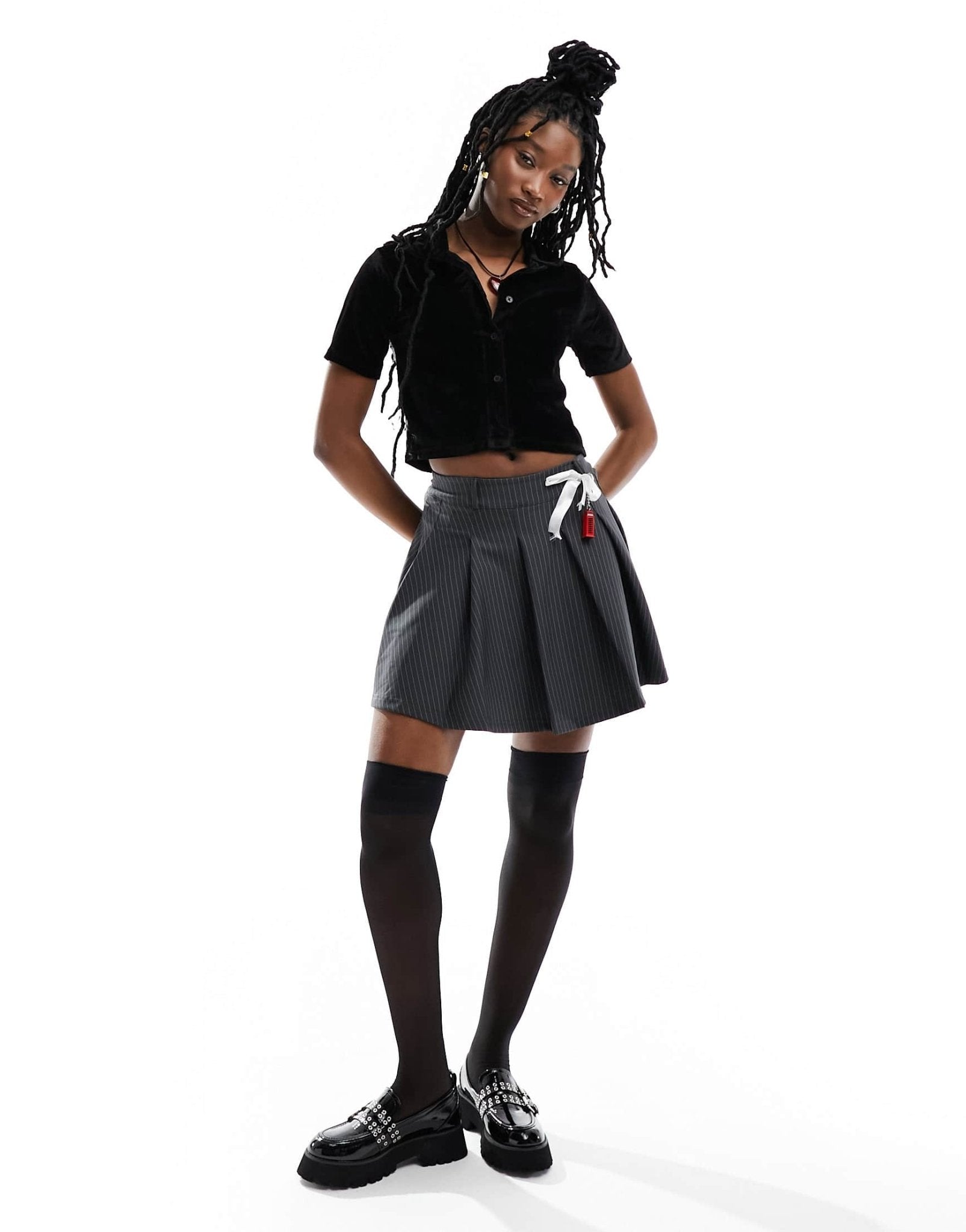 Bolongaro Trevor stretch velvet button down top in black - ASOS Sample Sale EU Store