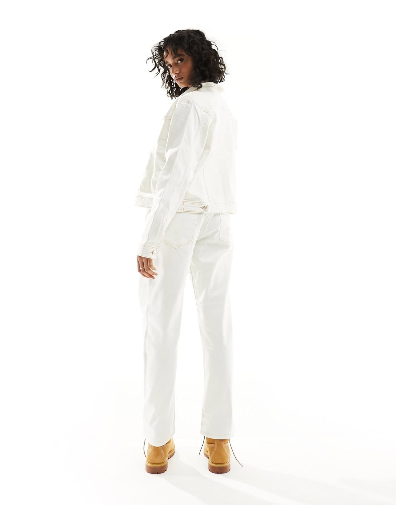 Bolongaro Trevor western detail straight leg jeans in cream co - ord - ASOS Sample Sale EU Store