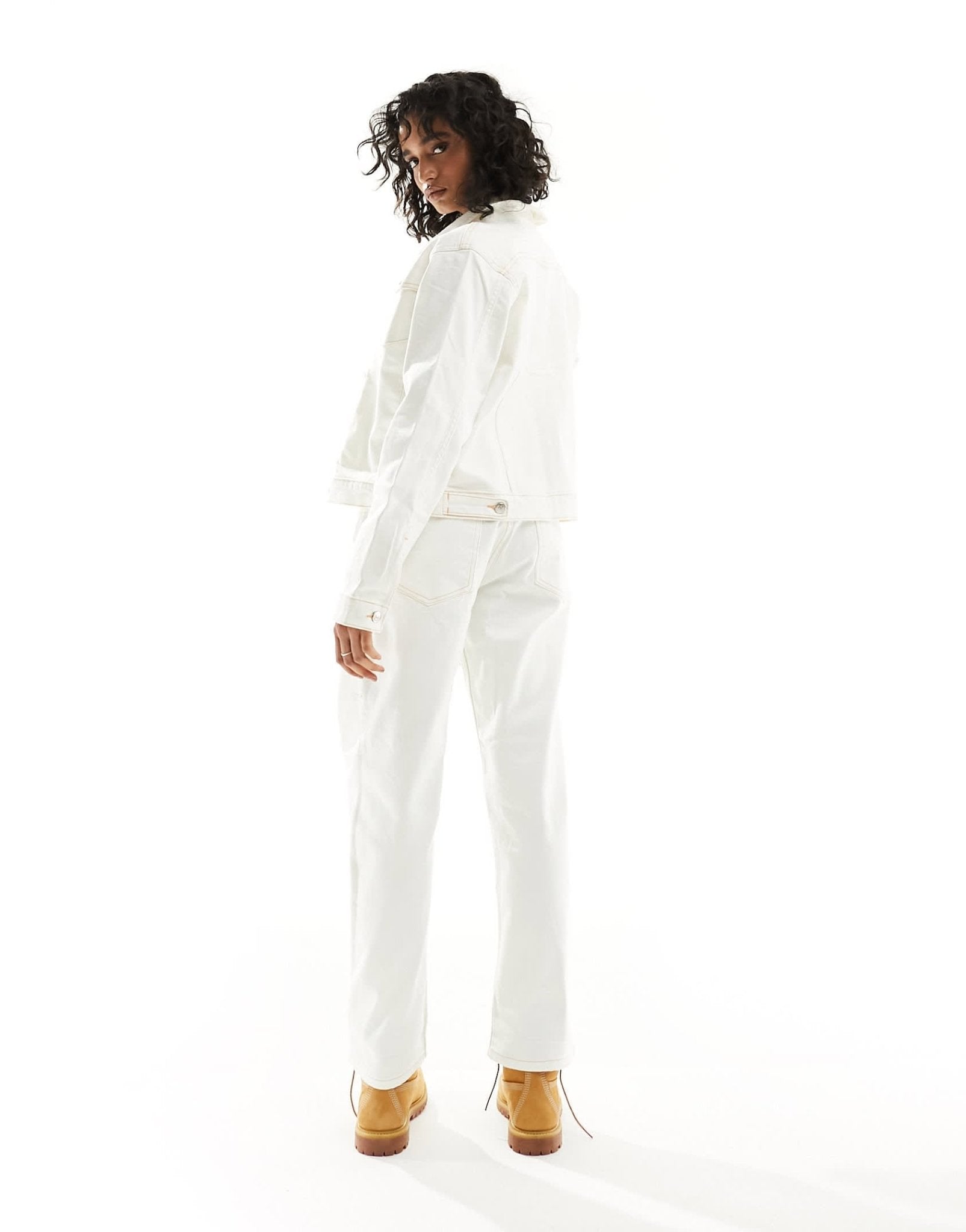 Bolongaro Trevor western detail straight leg jeans in cream co - ord - ASOS Sample Sale EU Store