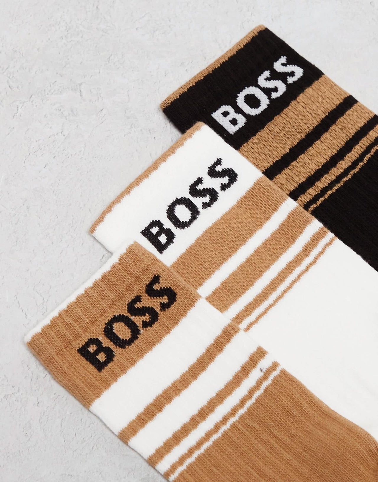 Boss Bodywear 3 pack rib stripe ankle sock in multi - ASOS Sample Sale EU Store