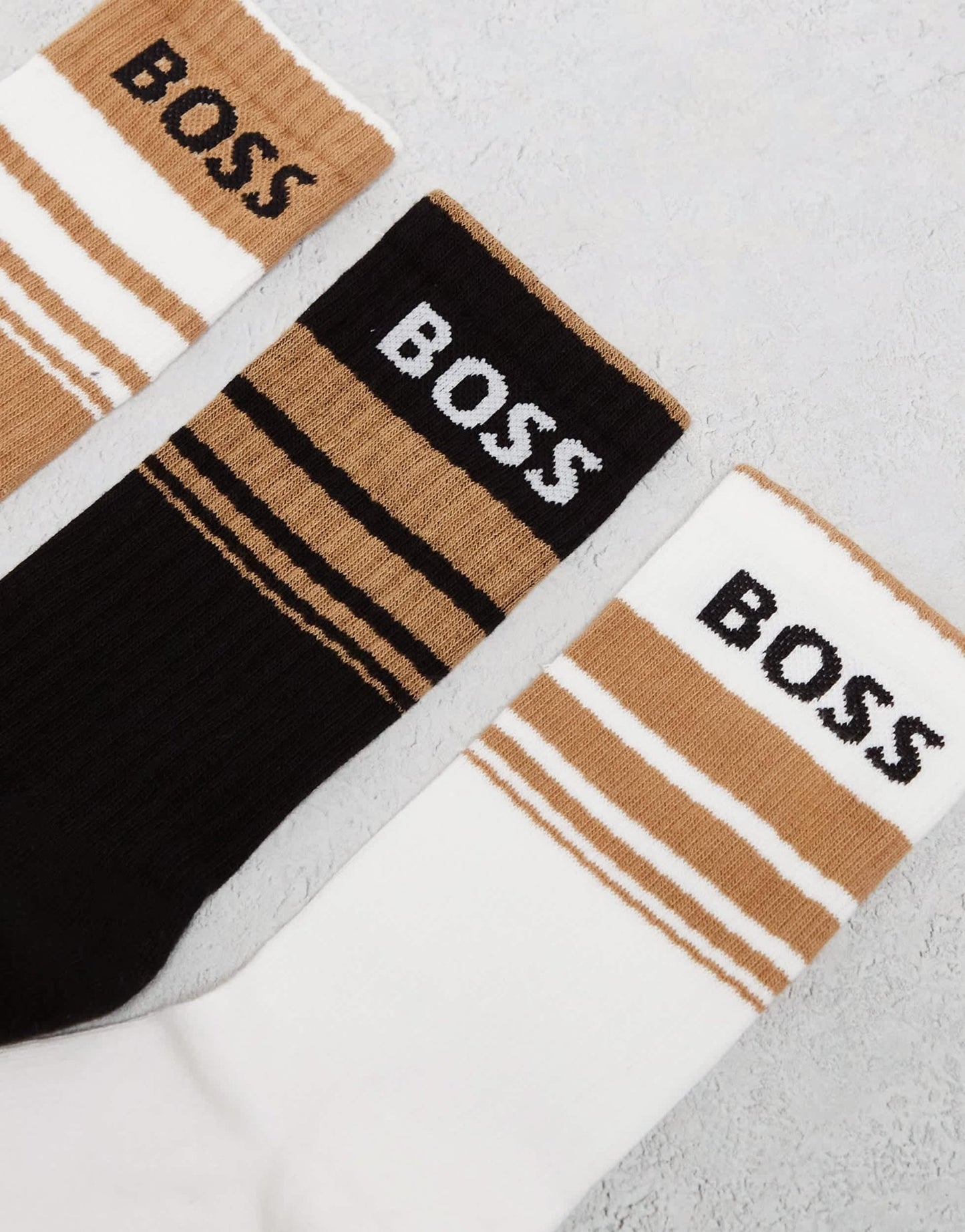 Boss Bodywear 3 pack rib stripe ankle sock in multi - ASOS Sample Sale EU Store