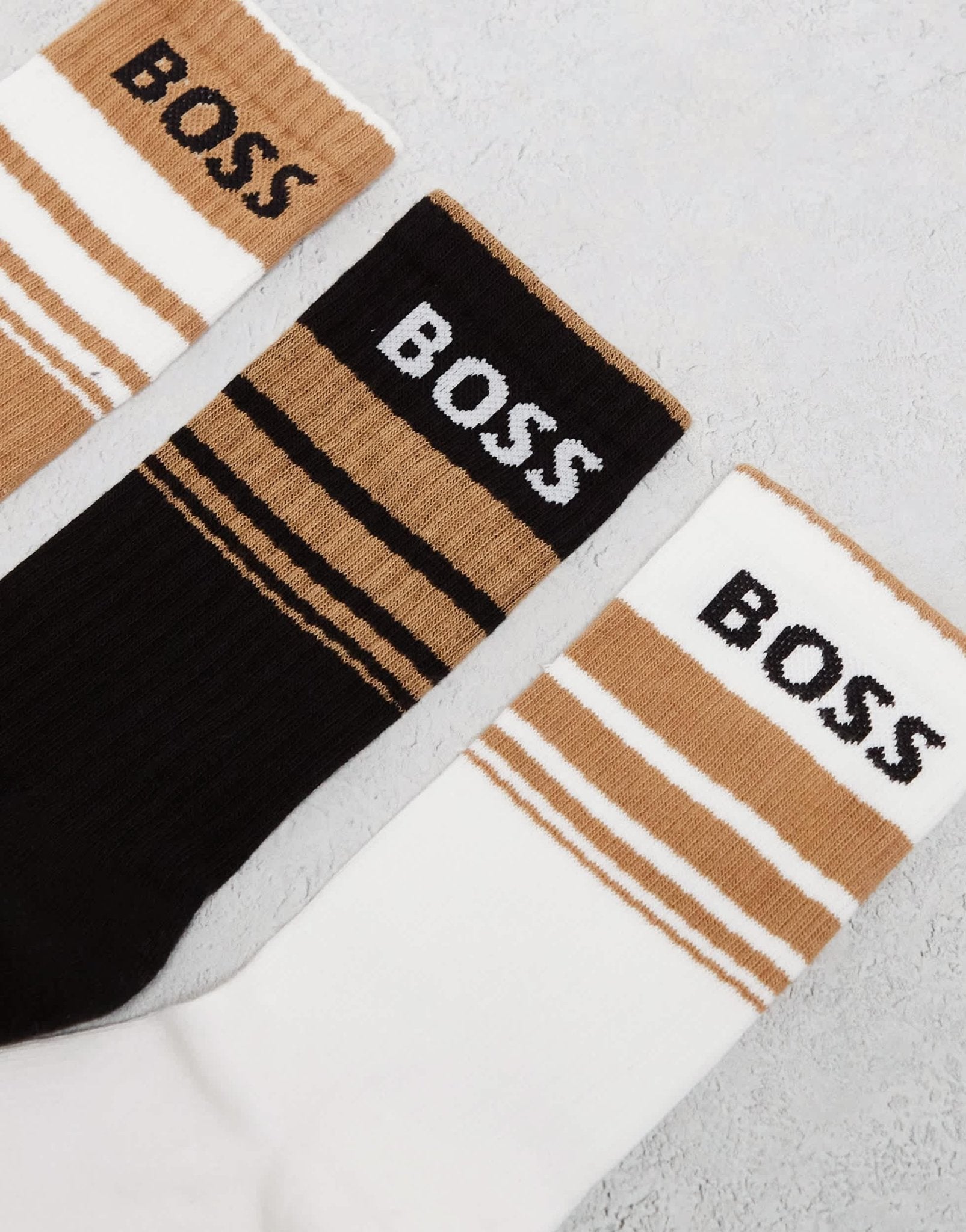 Boss Bodywear 3 pack rib stripe ankle sock in multi - ASOS Sample Sale EU Store
