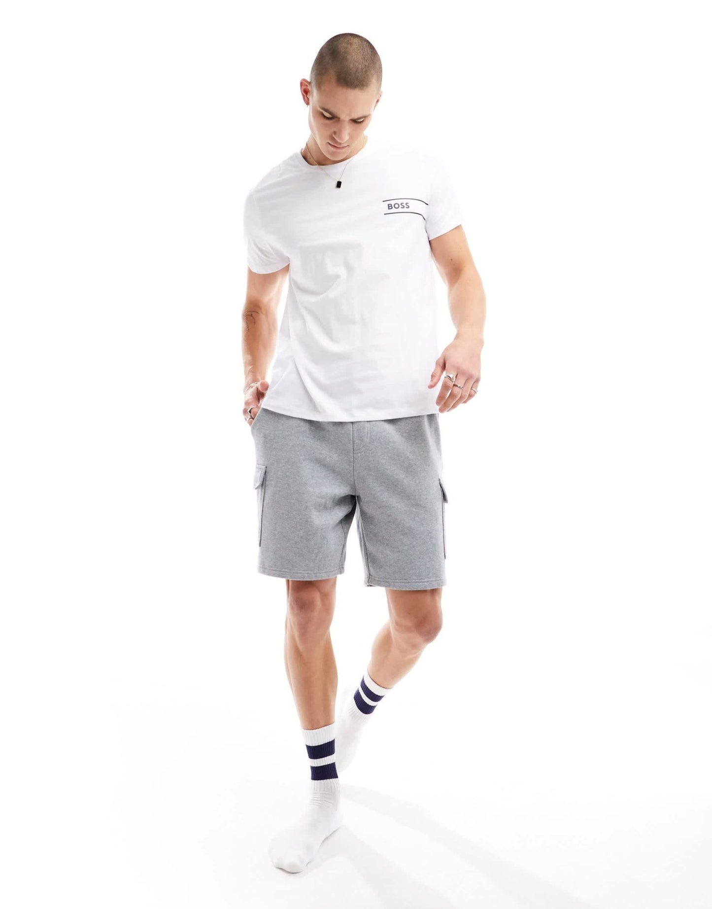 Boss Bodywear logo t-shirt in white - ASOS Sample Sale EU Store