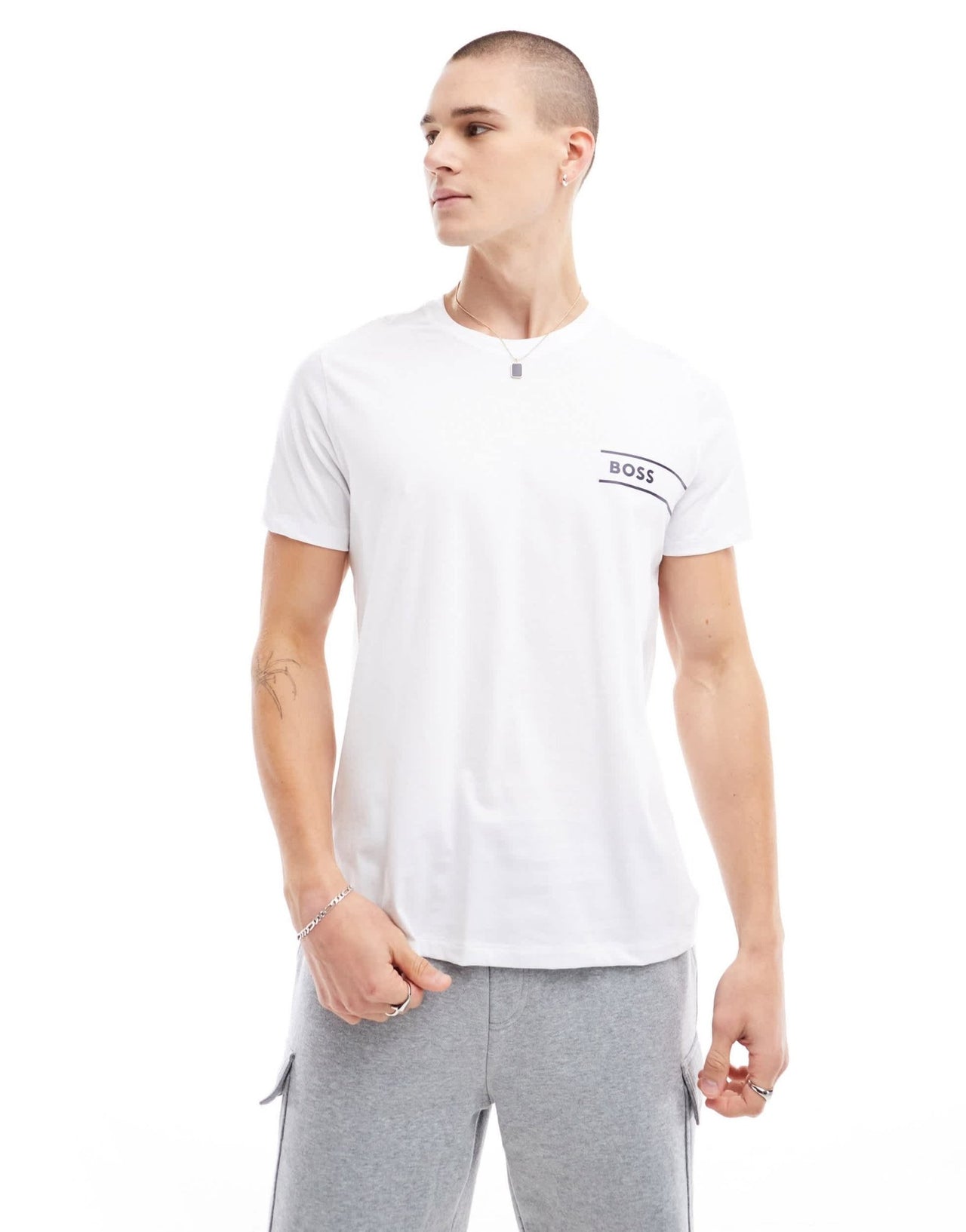Boss Bodywear logo t-shirt in white - ASOS Sample Sale EU Store