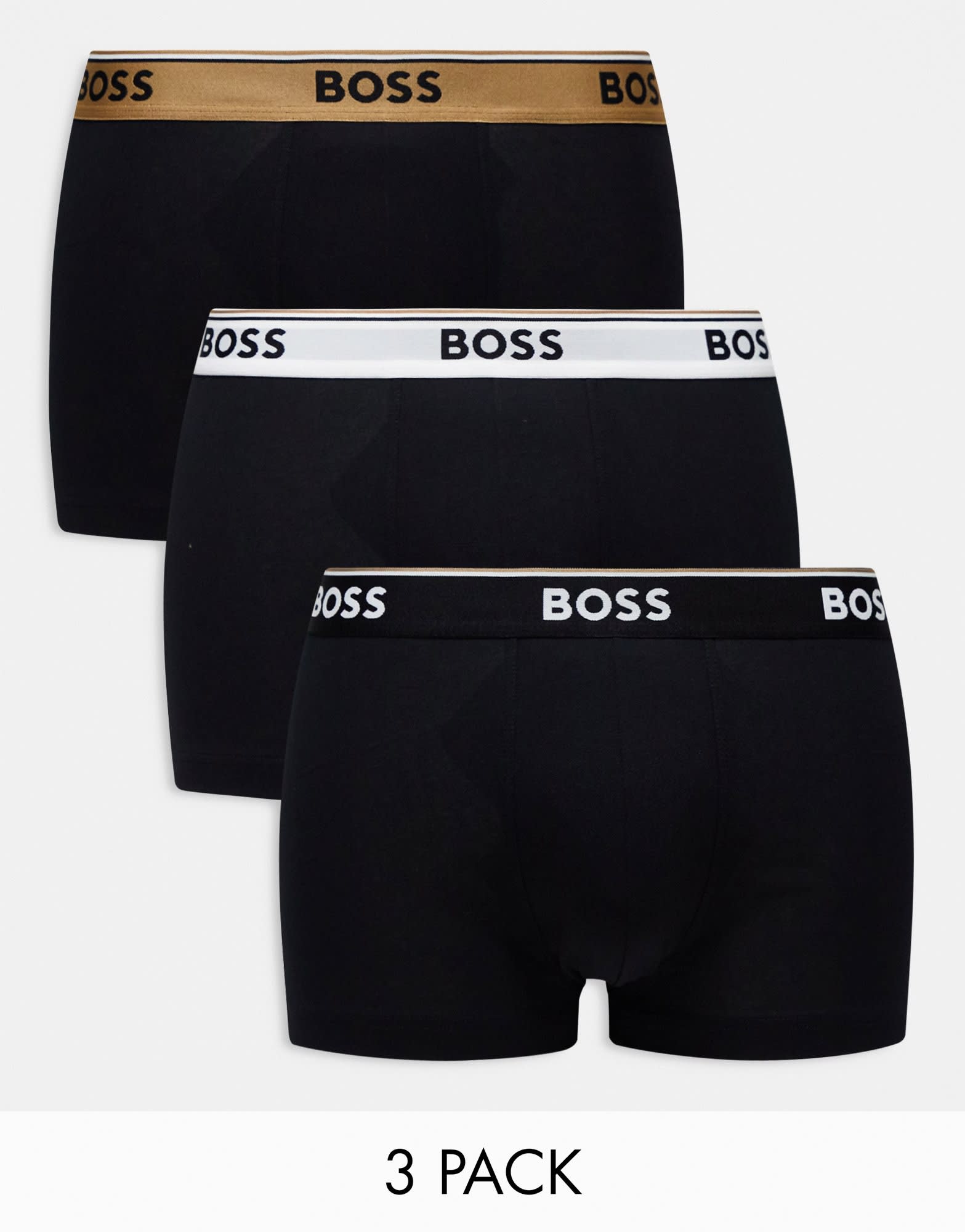Boss Bodywear power 3 pack trunks in black - ASOS Sample Sale EU Store