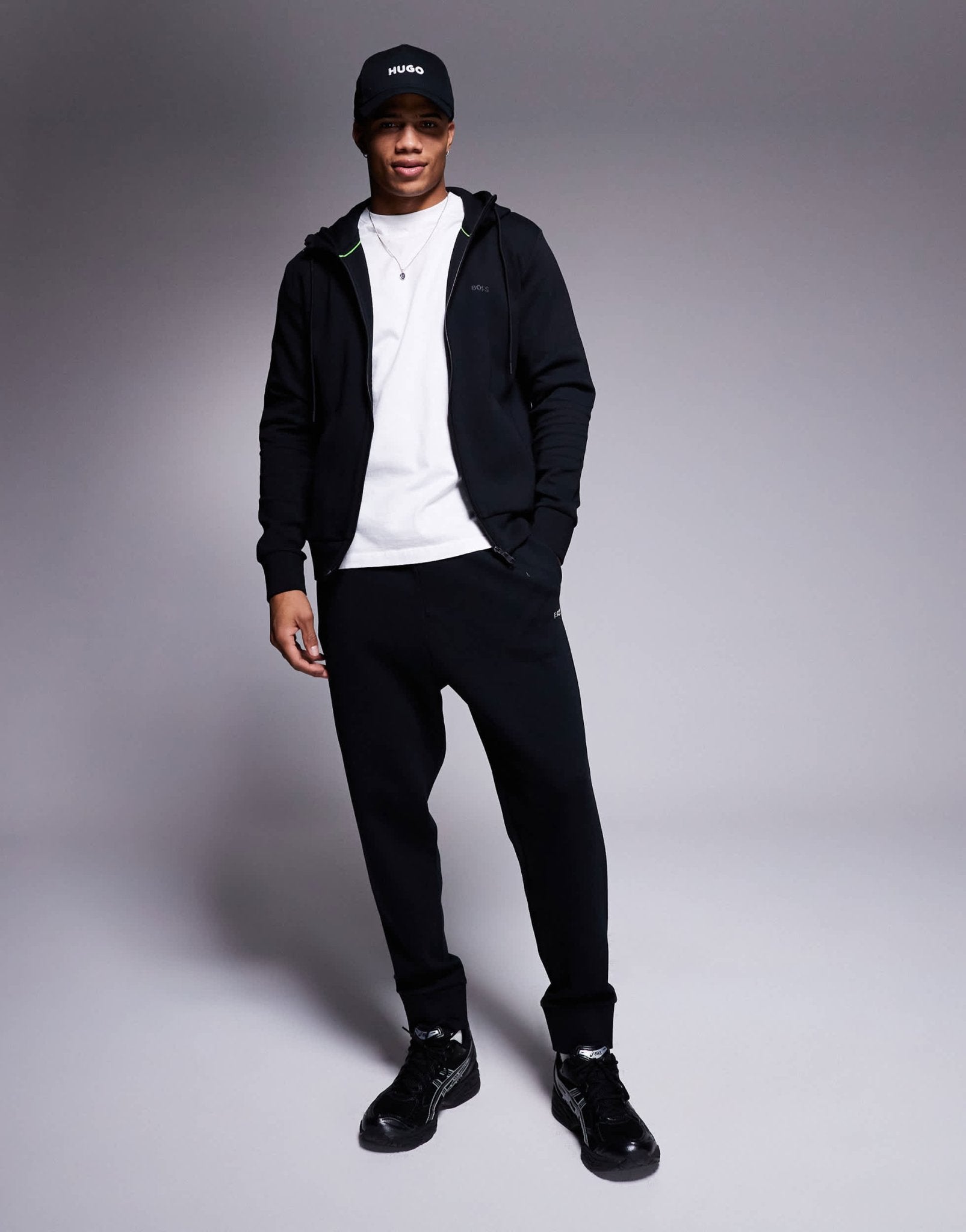 BOSS Green Hadiko cuffed joggers regular fit in black CO - ORD - ASOS Sample Sale EU Store