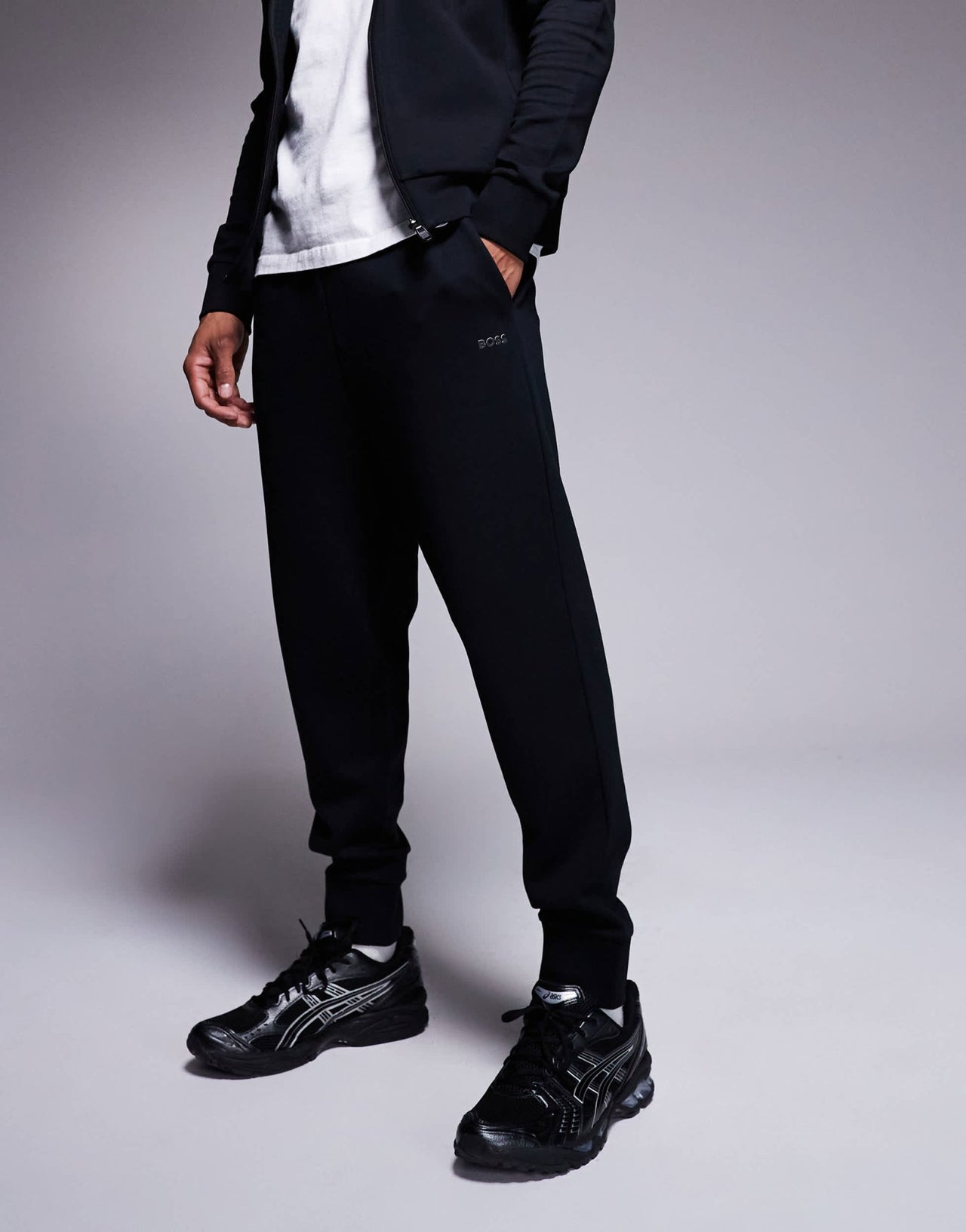 BOSS Green Hadiko cuffed joggers regular fit in black CO - ORD - ASOS Sample Sale EU Store