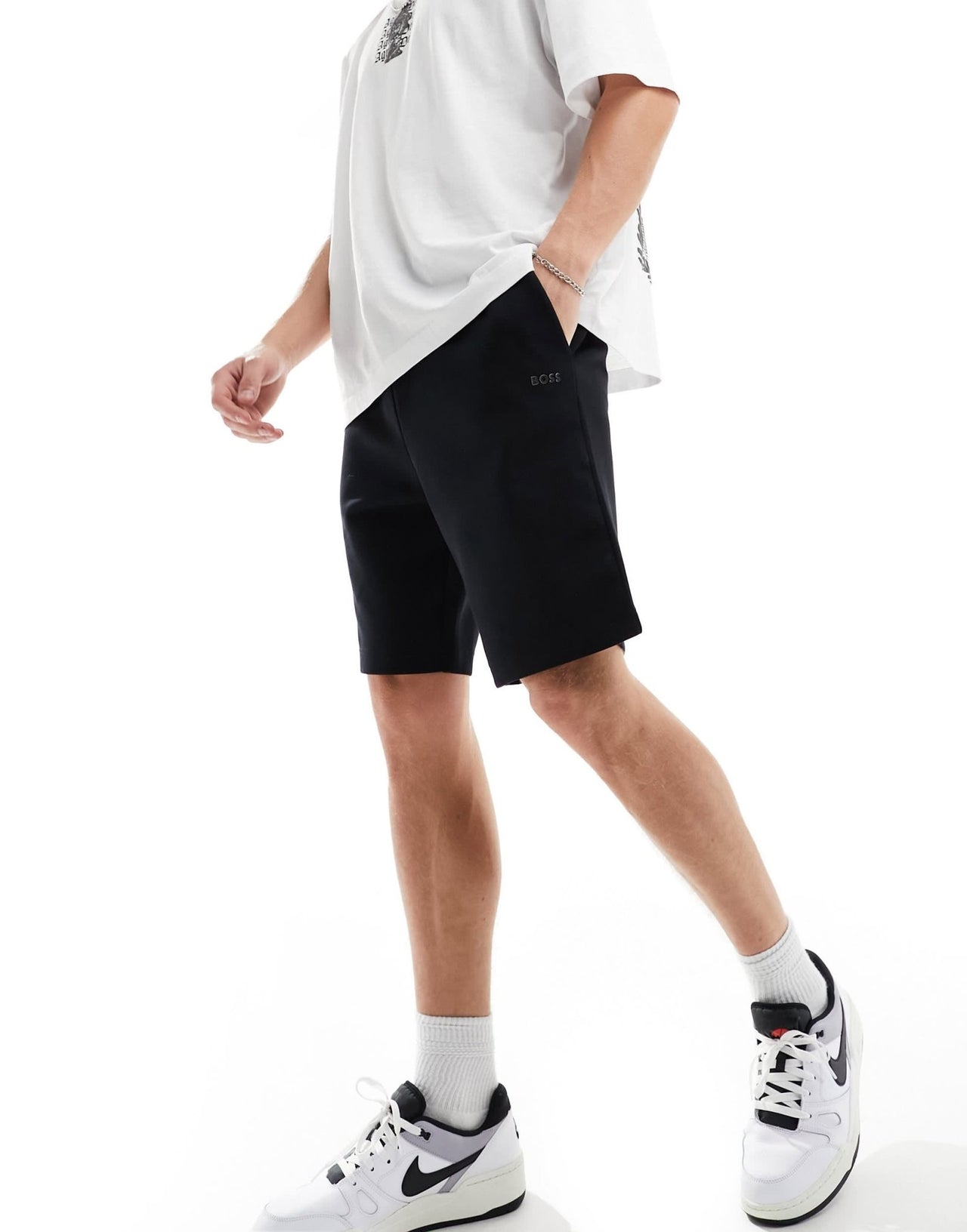 BOSS Green Headlo logo shorts in black - ASOS Sample Sale EU Store