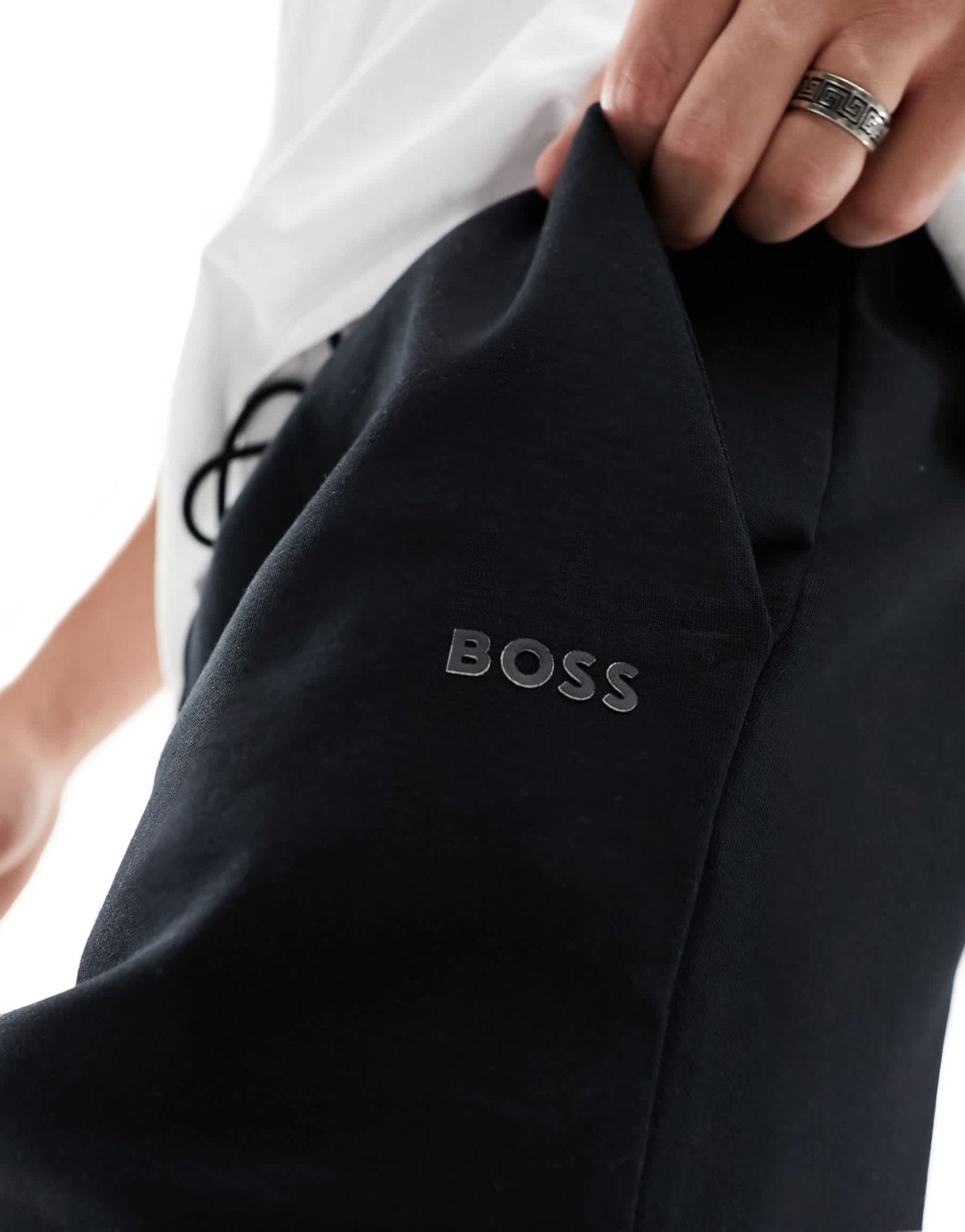 BOSS Green Headlo logo shorts in black - ASOS Sample Sale EU Store