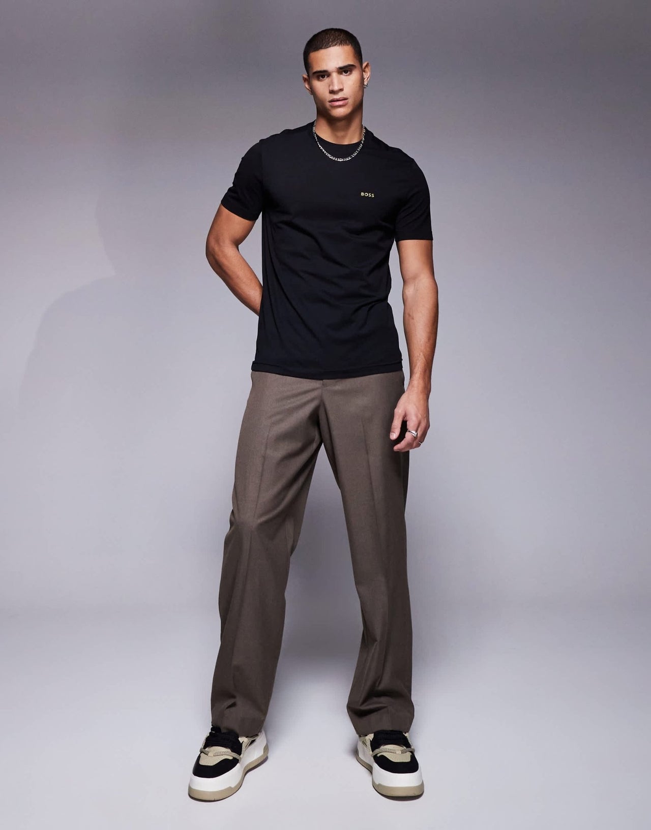 BOSS Green logo t-shirt regular fit in black - ASOS Sample Sale EU Store