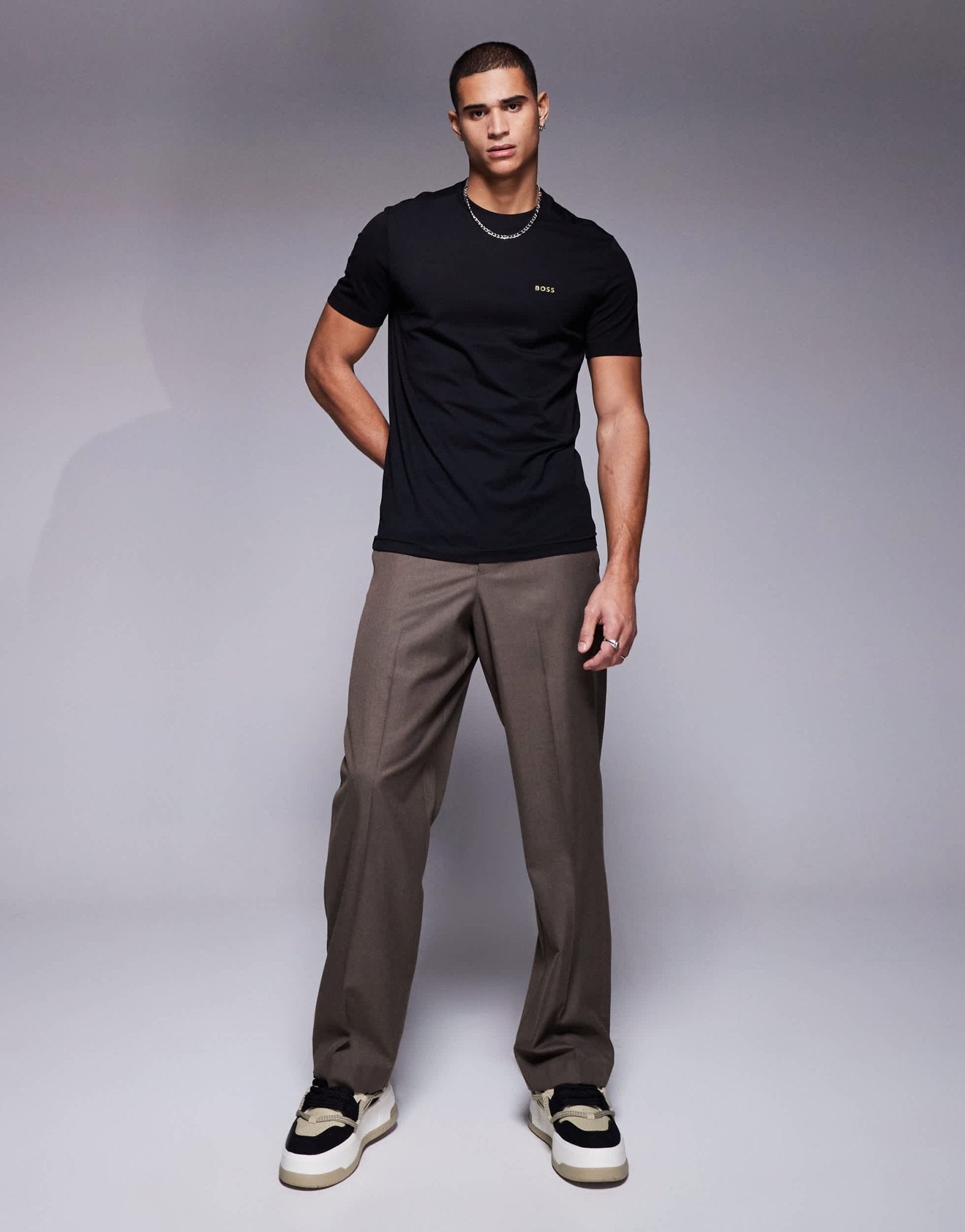 BOSS Green logo t-shirt regular fit in black - ASOS Sample Sale EU Store