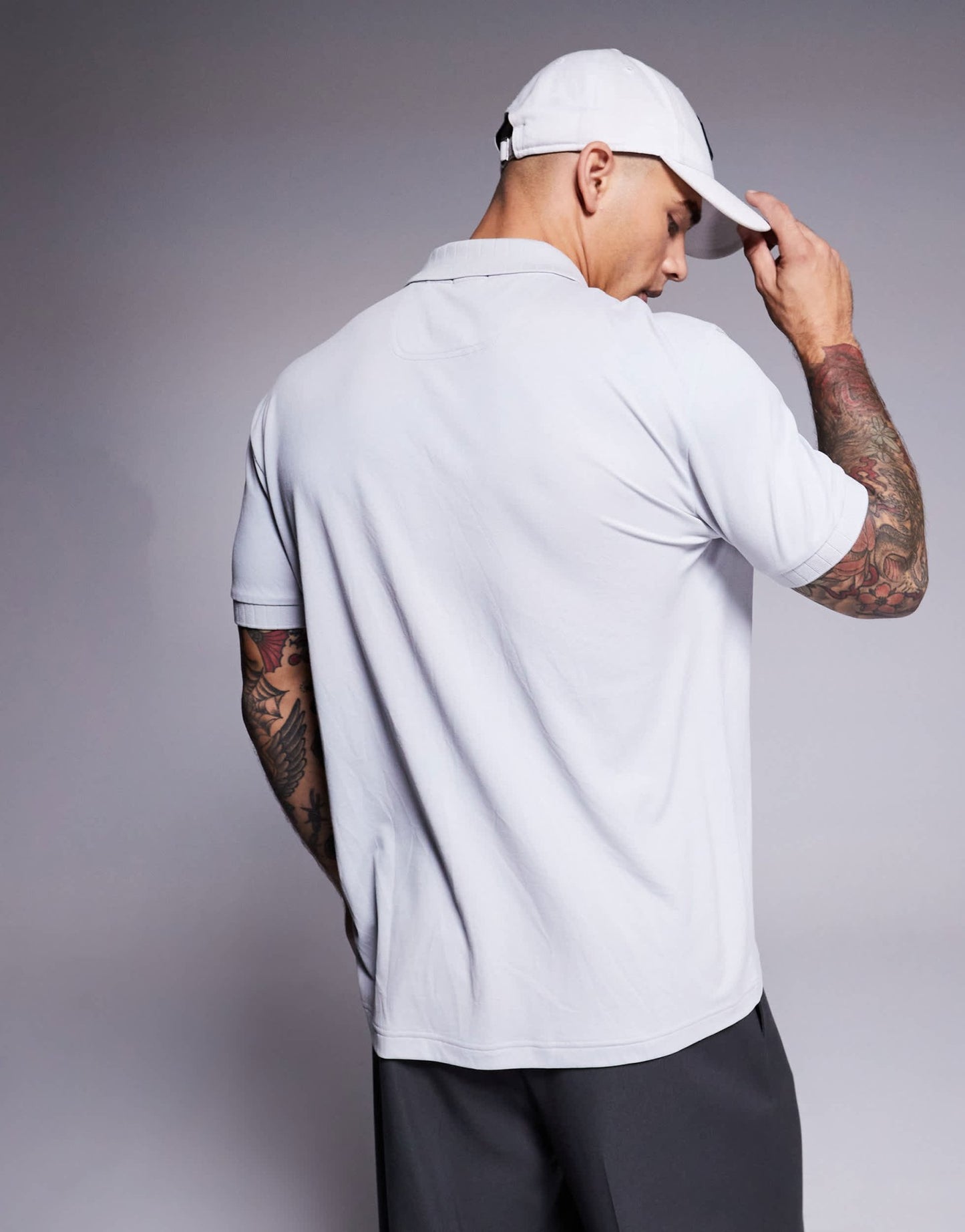 BOSS Green Paddy DropNeedle box logo pique polo regular fit in light grey - ASOS Sample Sale EU Store