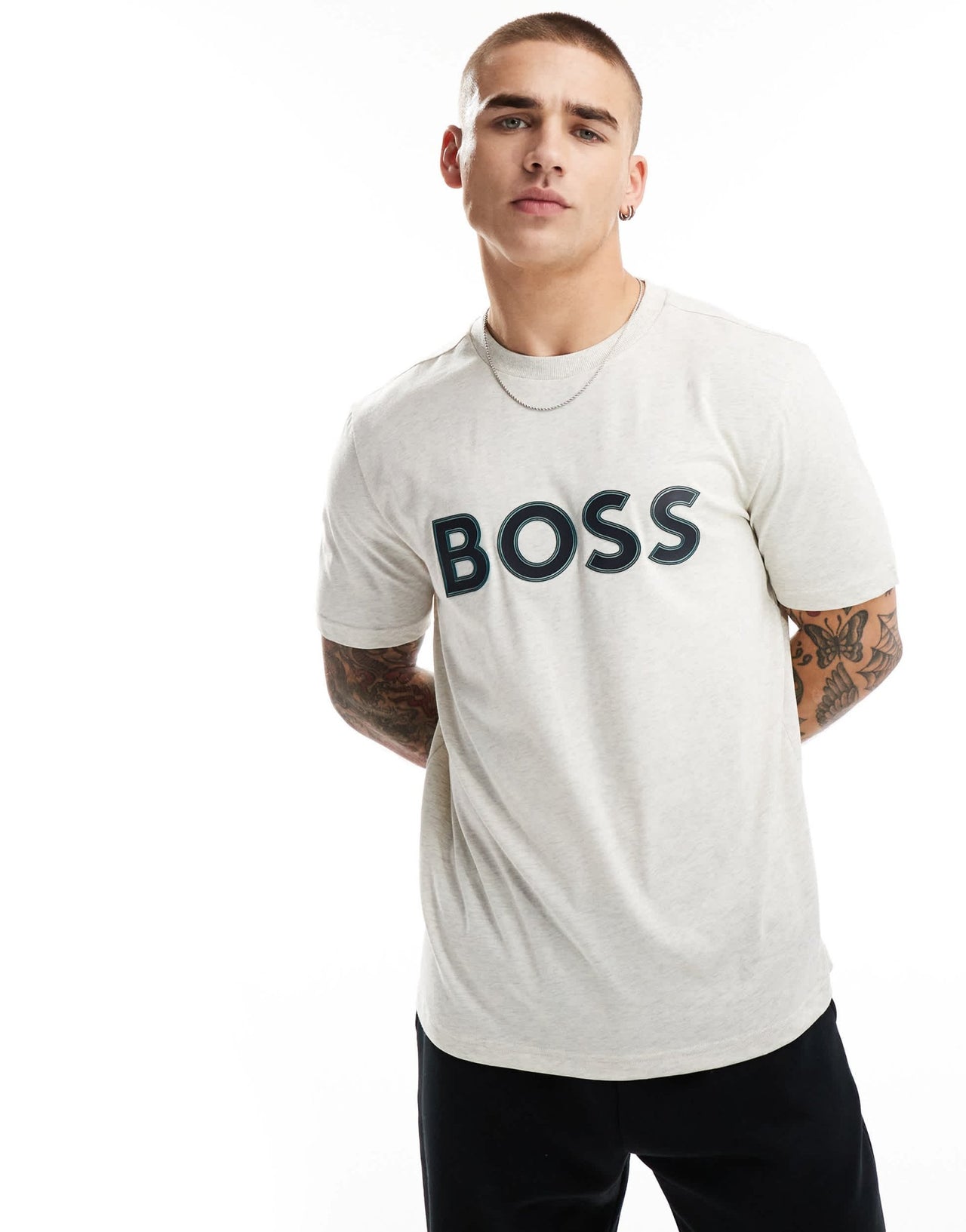 BOSS Green tee 1 in grey - ASOS Sample Sale EU Store