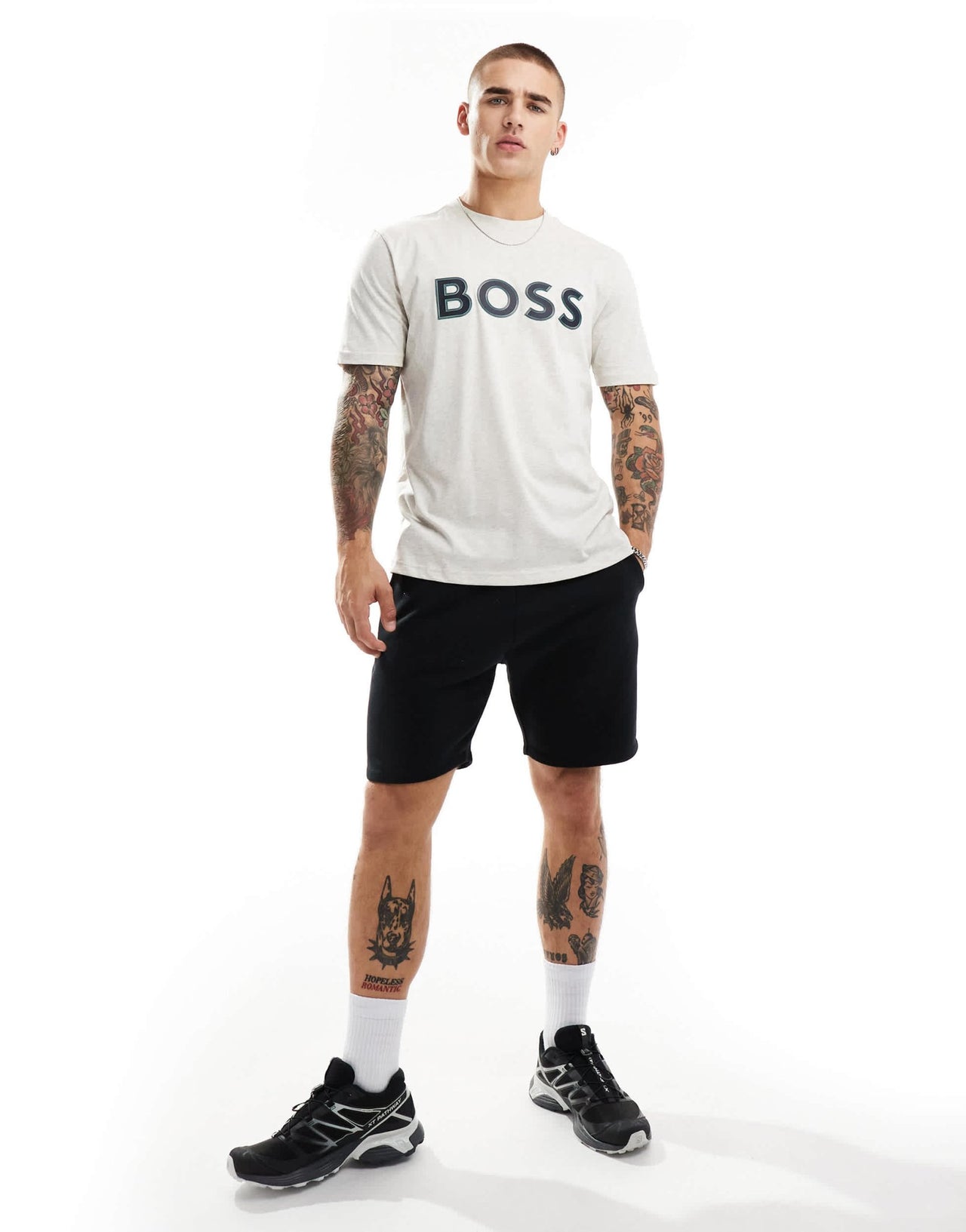 BOSS Green tee 1 in grey - ASOS Sample Sale EU Store