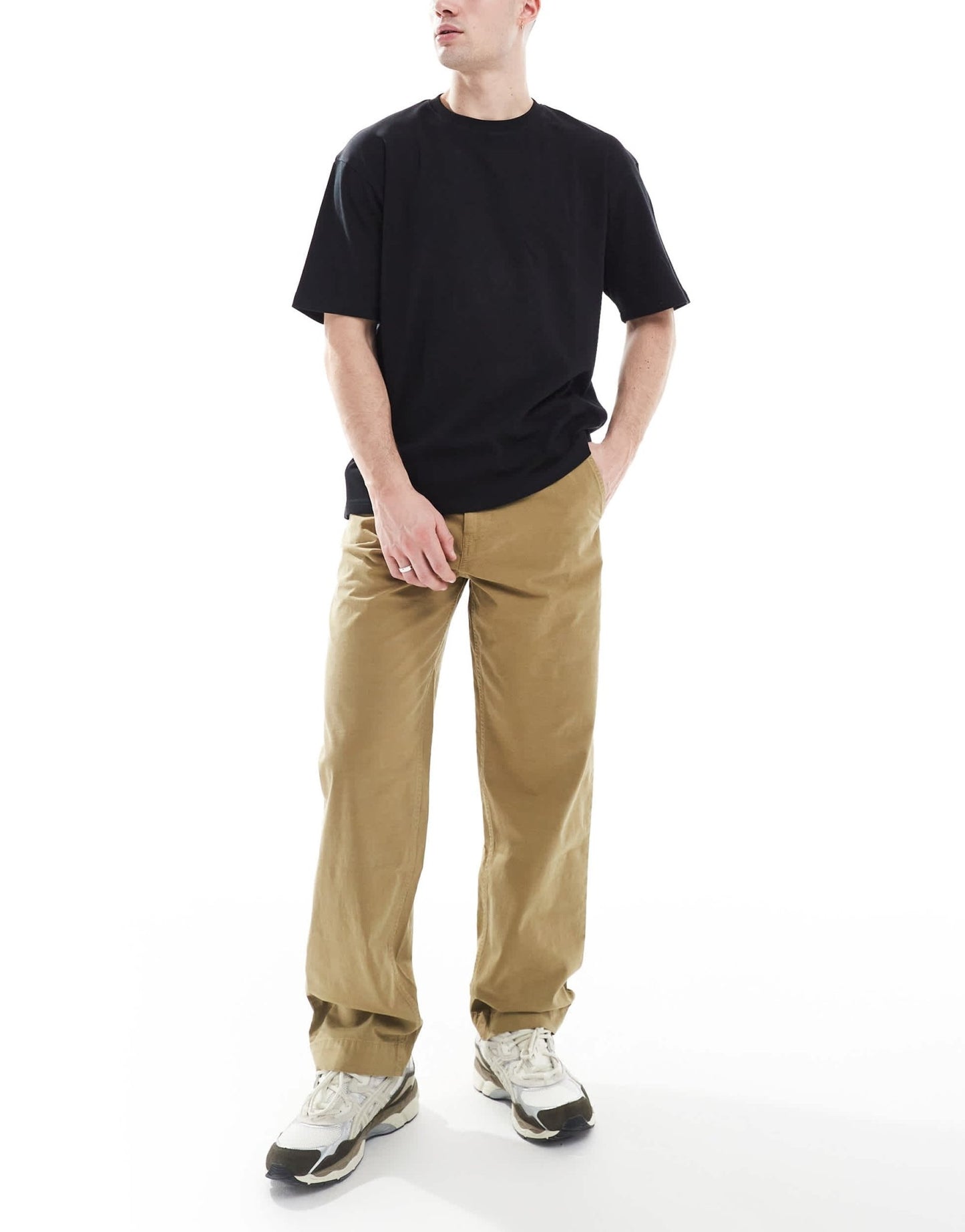 BOSS Orange Chino - Straight cotton trousers straight fit in beige - ASOS Sample Sale EU Store