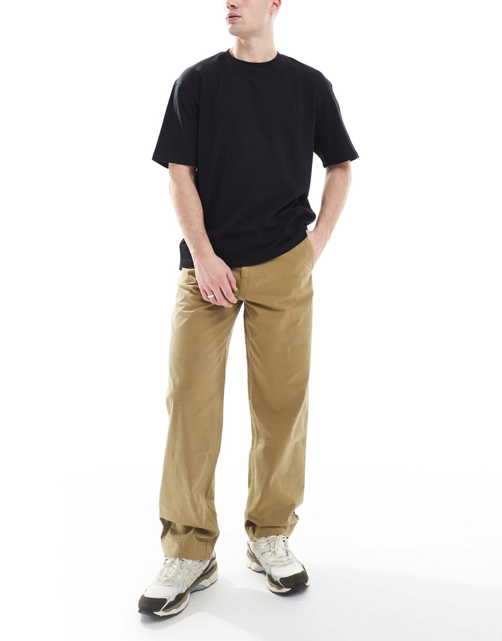 BOSS Orange Chino - Straight cotton trousers straight fit in beige - ASOS Sample Sale EU Store