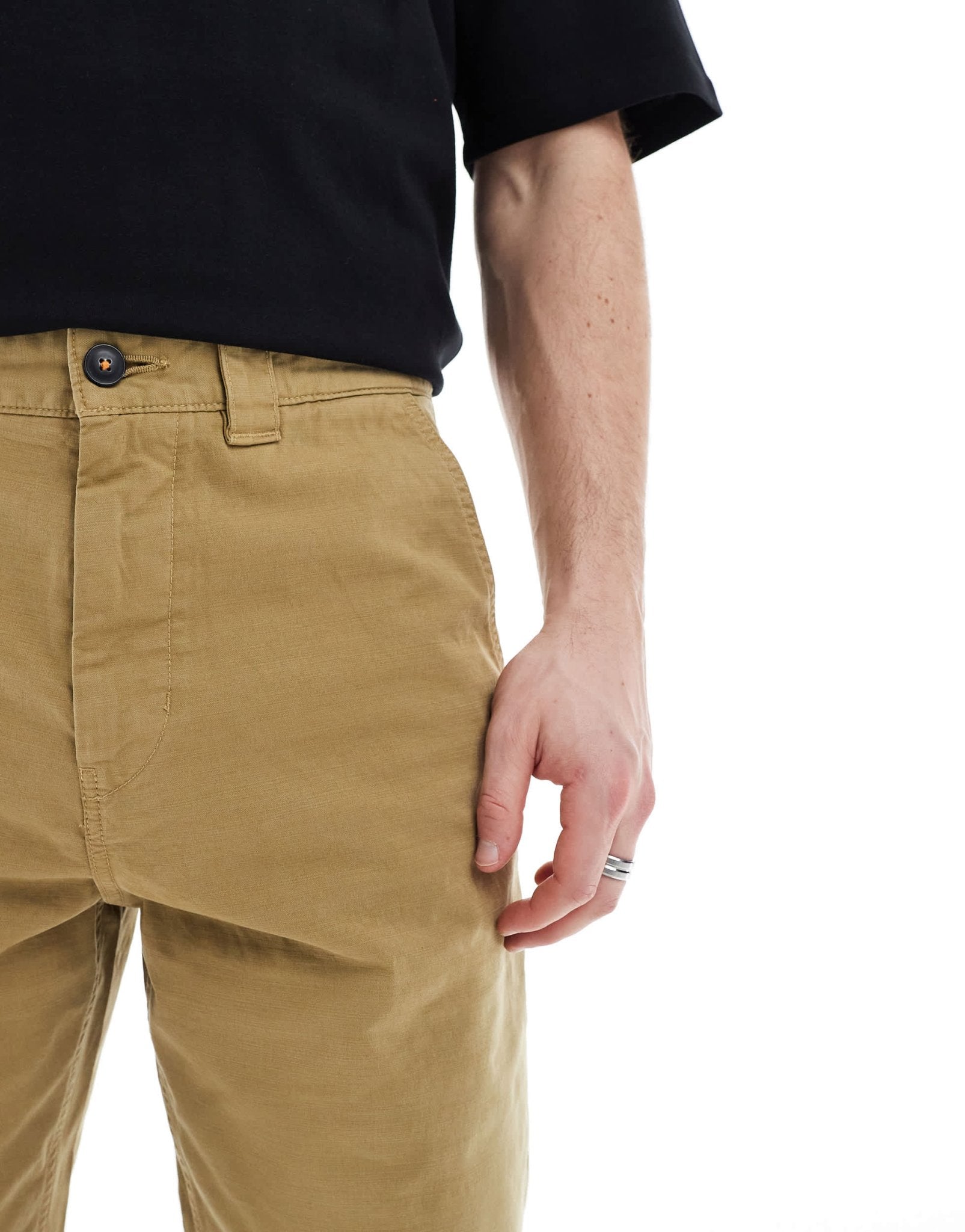 BOSS Orange Chino - Straight cotton trousers straight fit in beige - ASOS Sample Sale EU Store