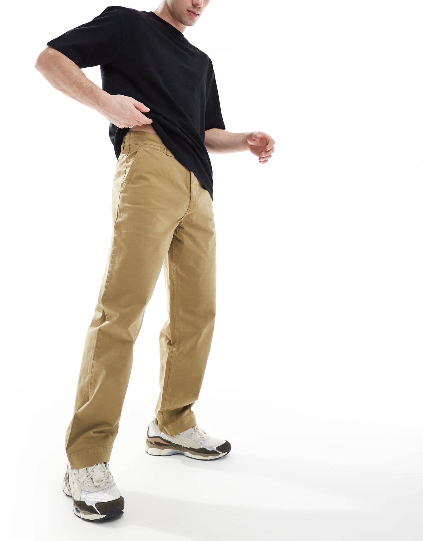 BOSS Orange Chino - Straight cotton trousers straight fit in beige - ASOS Sample Sale EU Store