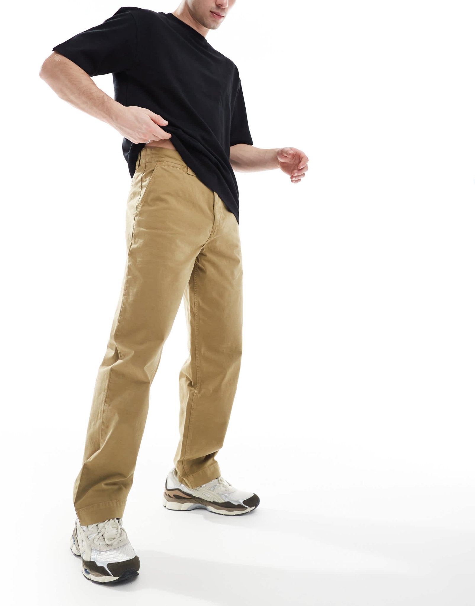 BOSS Orange Chino - Straight cotton trousers straight fit in beige - ASOS Sample Sale EU Store