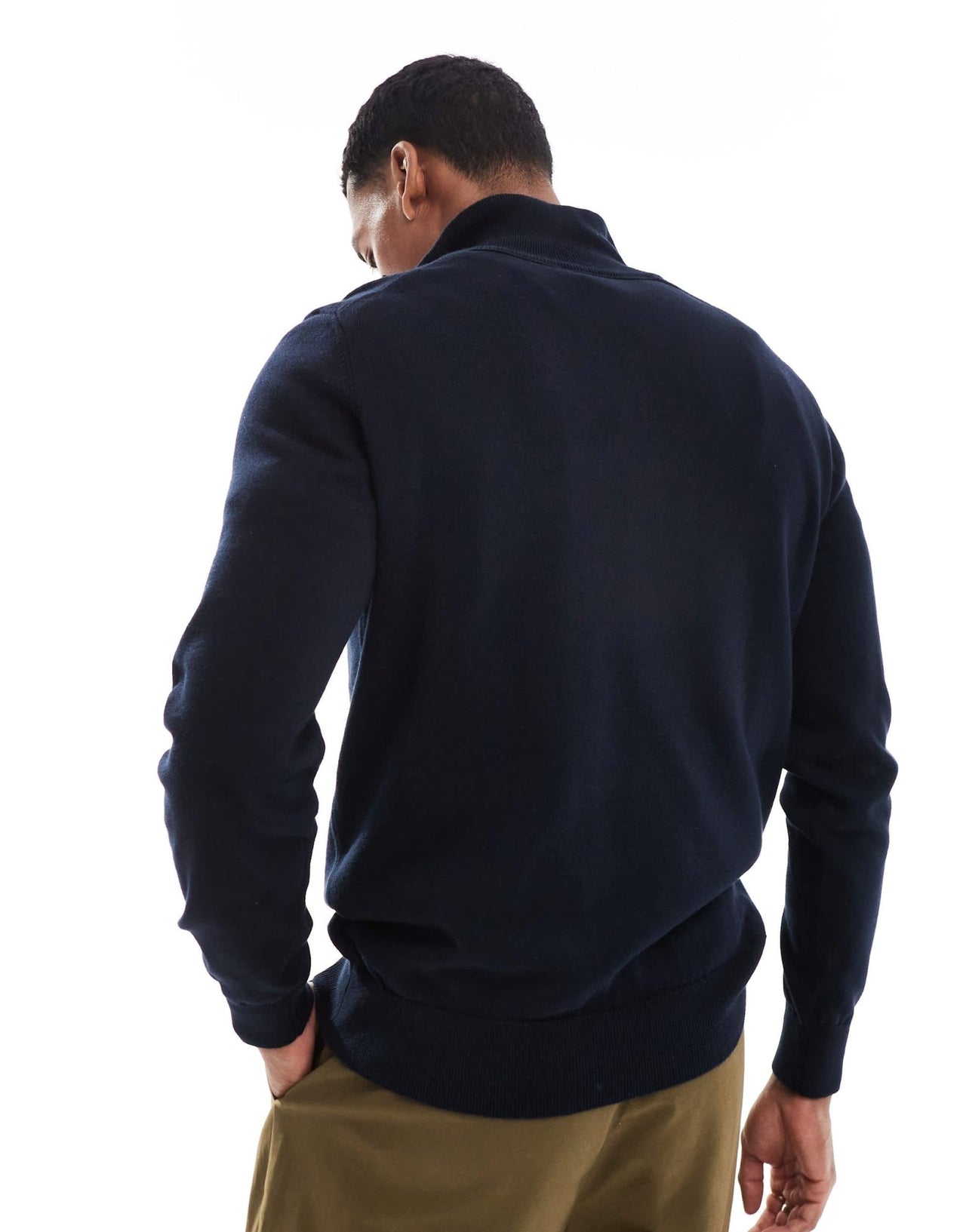 BOSS Orange kanobix knitted half zip jumper in navy - ASOS Sample Sale EU Store