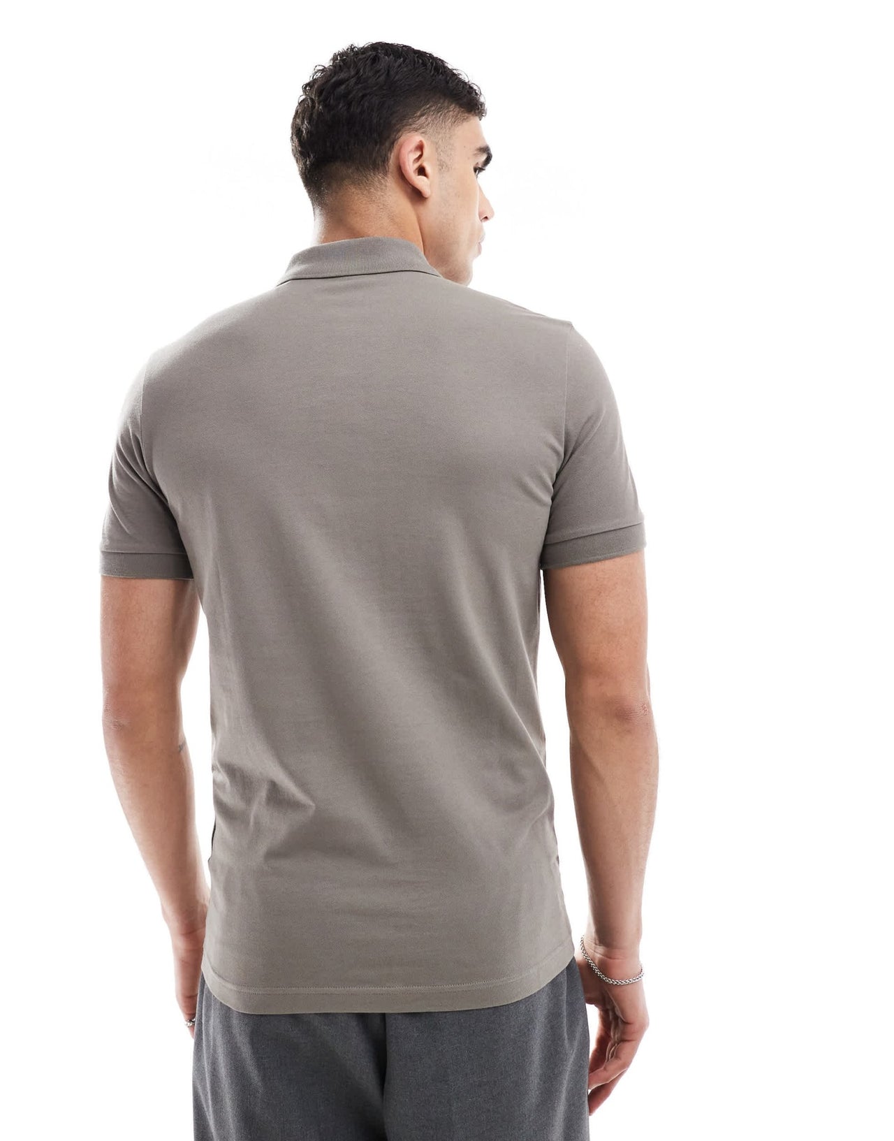 BOSS Orange Passenger icon logo slim fit pique polo in brown - ASOS Sample Sale EU Store
