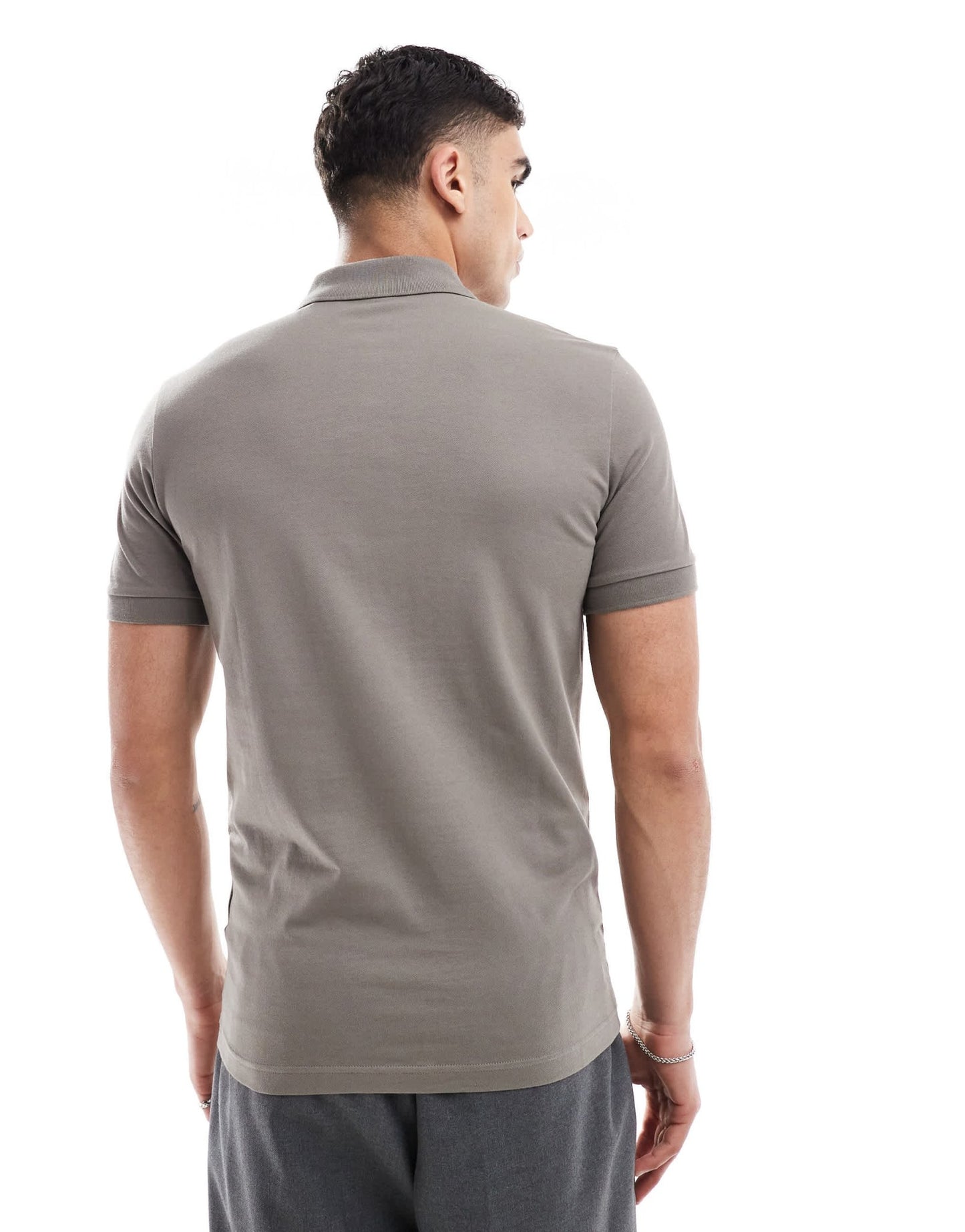 BOSS Orange Passenger icon logo slim fit pique polo in brown - ASOS Sample Sale EU Store