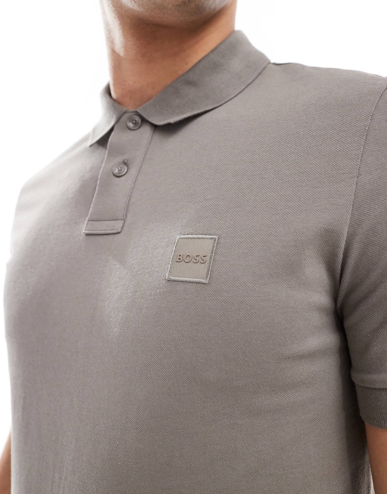 BOSS Orange Passenger icon logo slim fit pique polo in brown - ASOS Sample Sale EU Store