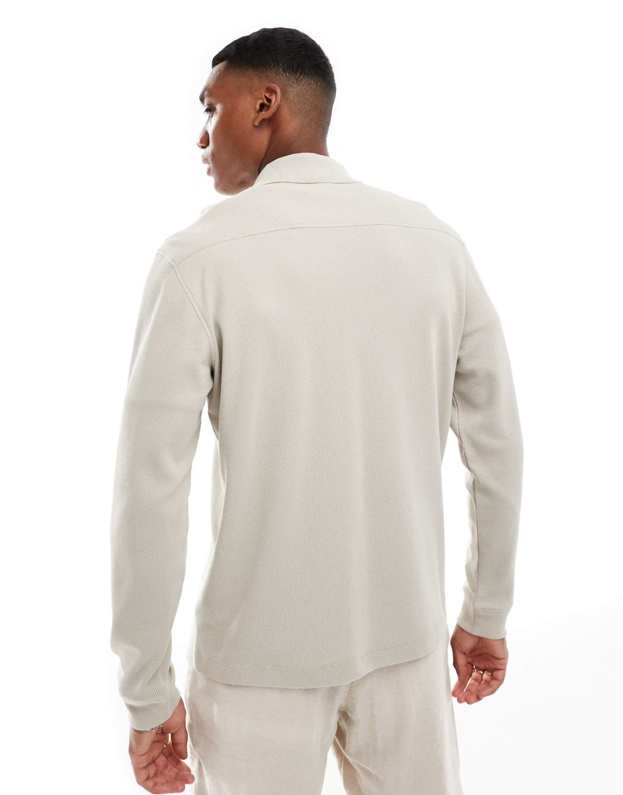 BOSS Orange petempestolong polo shirt in light beige - ASOS Sample Sale EU Store