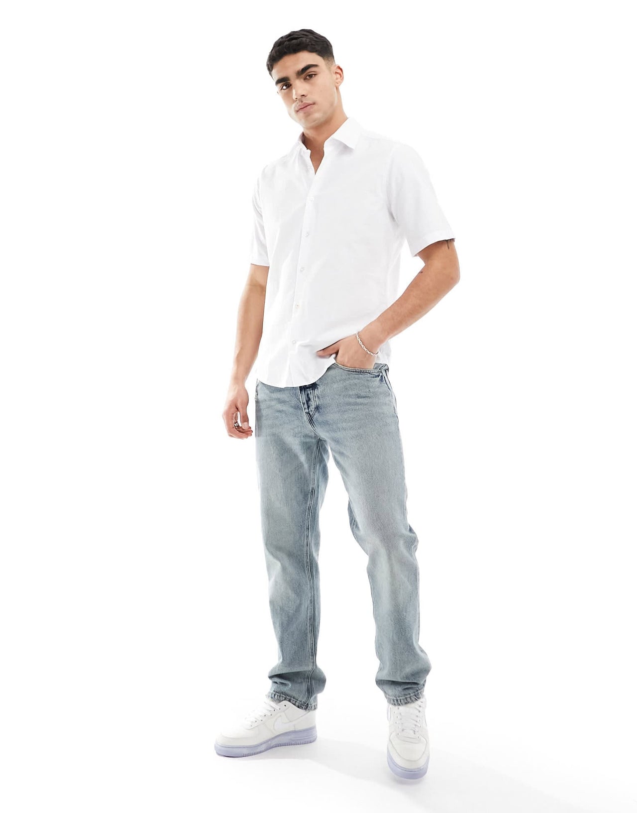 BOSS Orange Rash short sleeve shirt in white - ASOS Sample Sale EU Store
