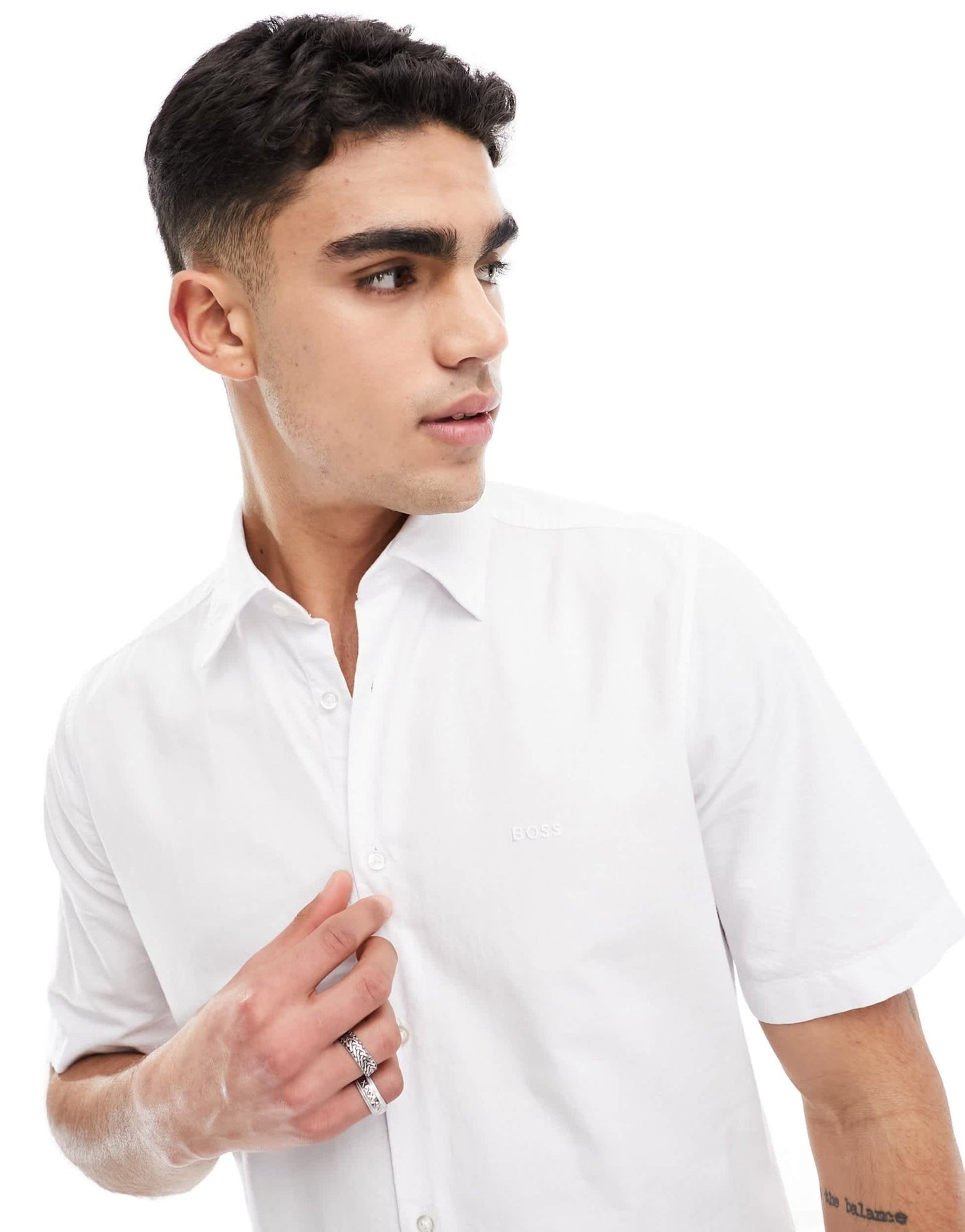 BOSS Orange Rash short sleeve shirt in white - ASOS Sample Sale EU Store