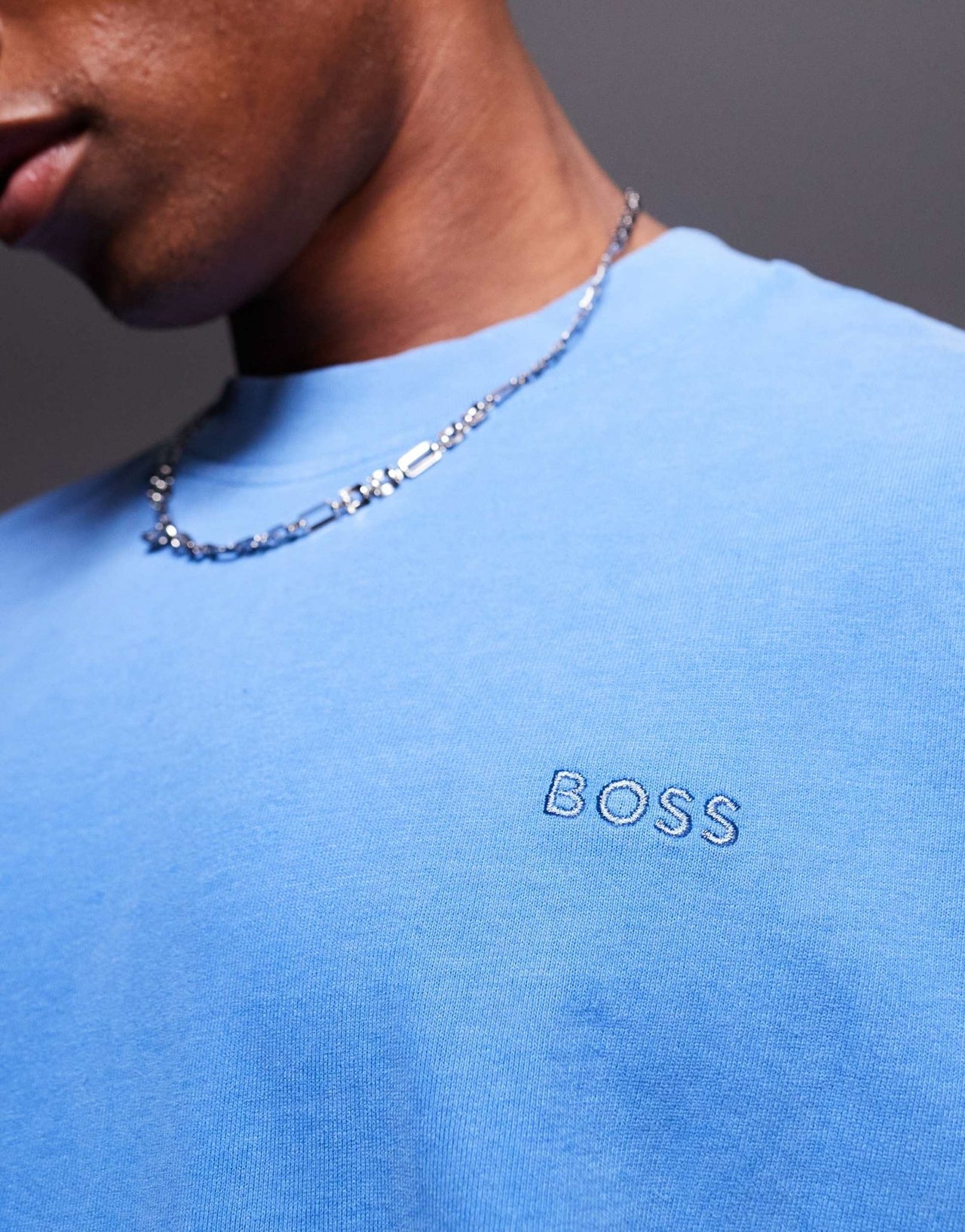 BOSS Orange relaxed fit t-shirt in garment dyed light blue - ASOS Sample Sale EU Store