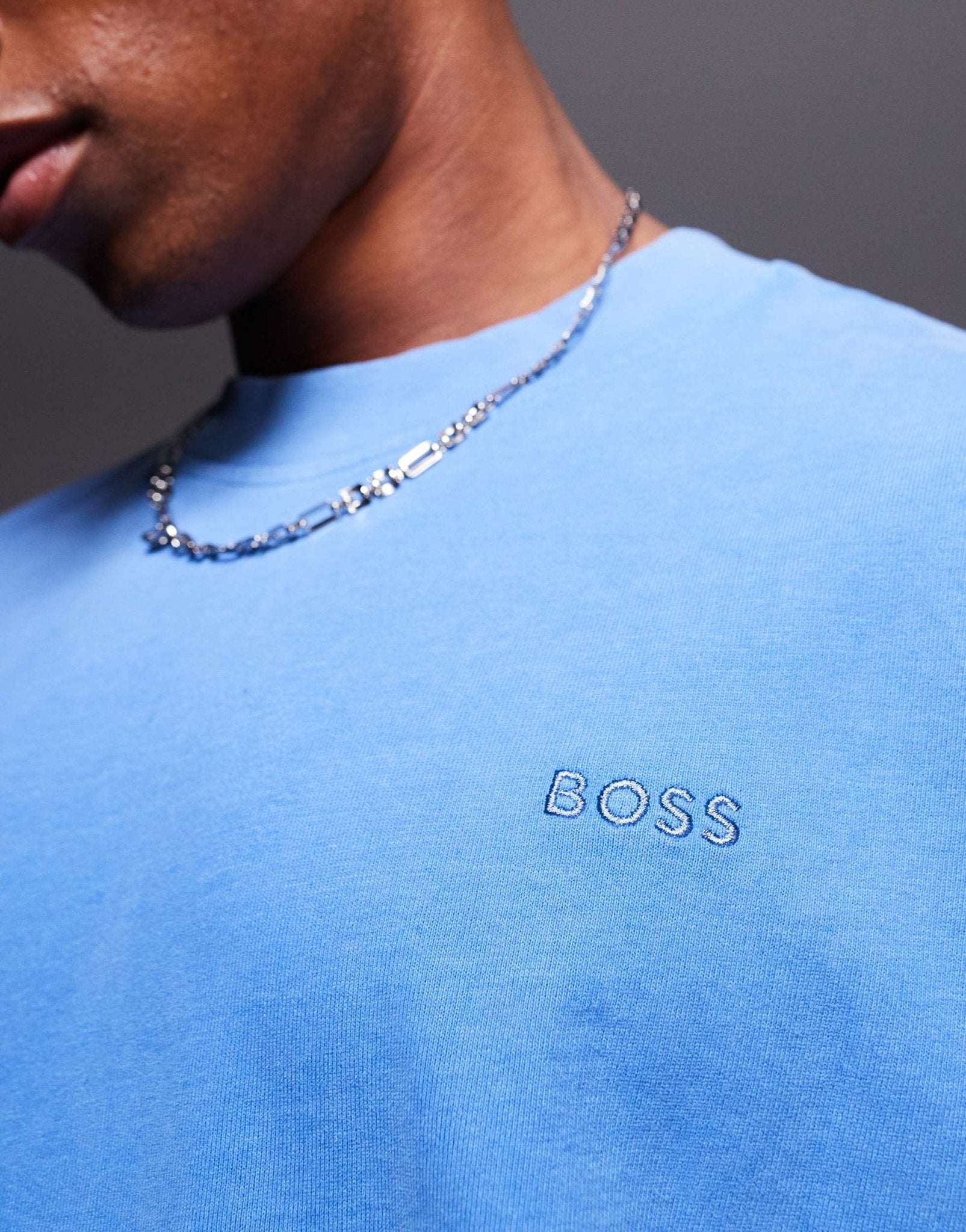 BOSS Orange relaxed fit t-shirt in garment dyed light blue - ASOS Sample Sale EU Store