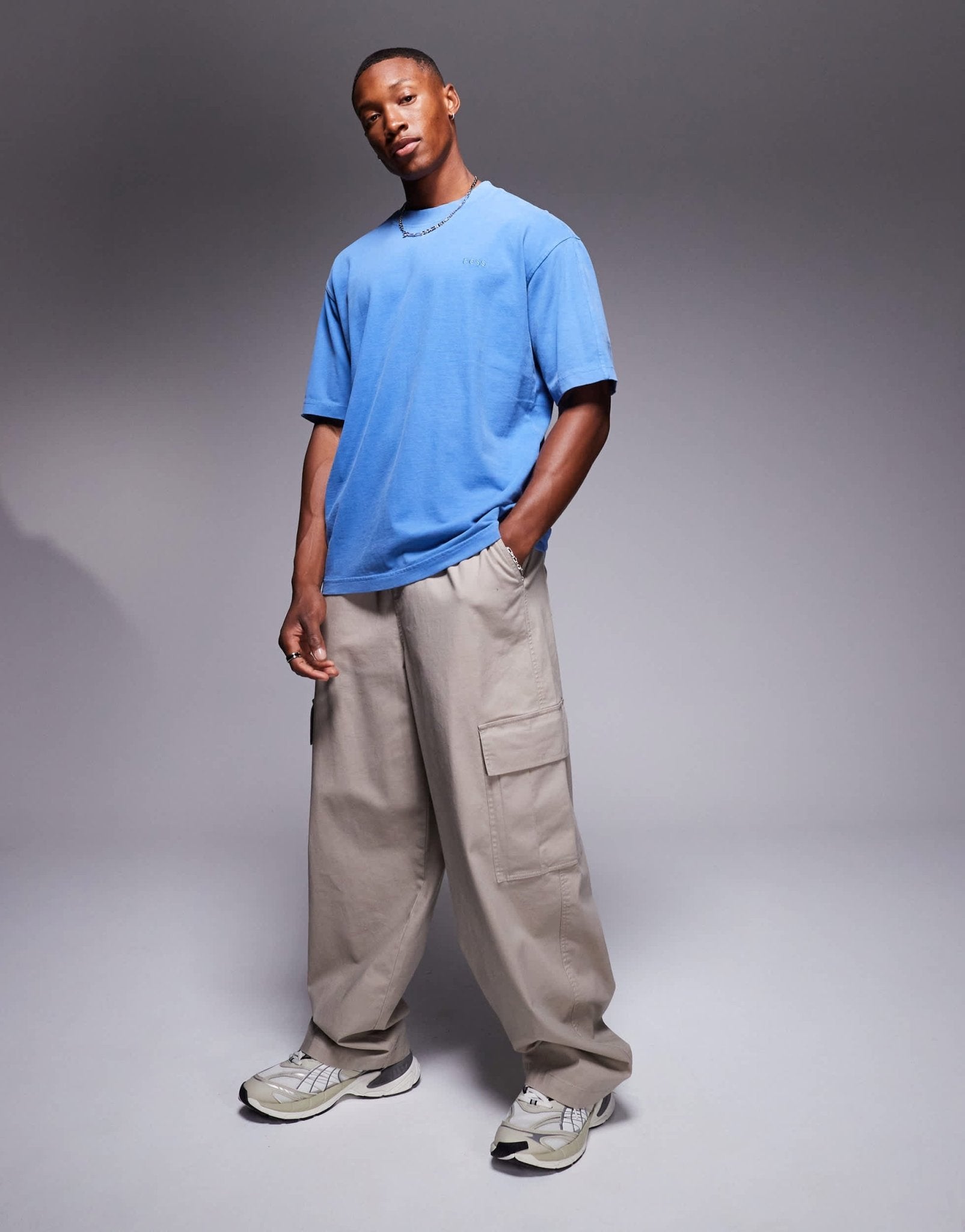 BOSS Orange relaxed fit t-shirt in garment dyed light blue - ASOS Sample Sale EU Store