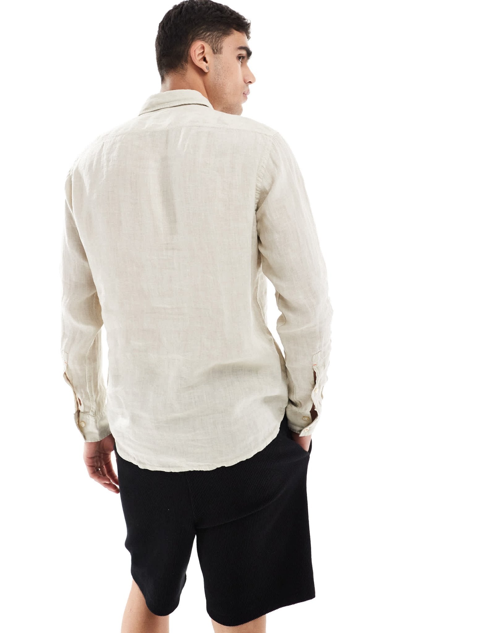 BOSS Orange Rickert shirt in light beige - ASOS Sample Sale EU Store