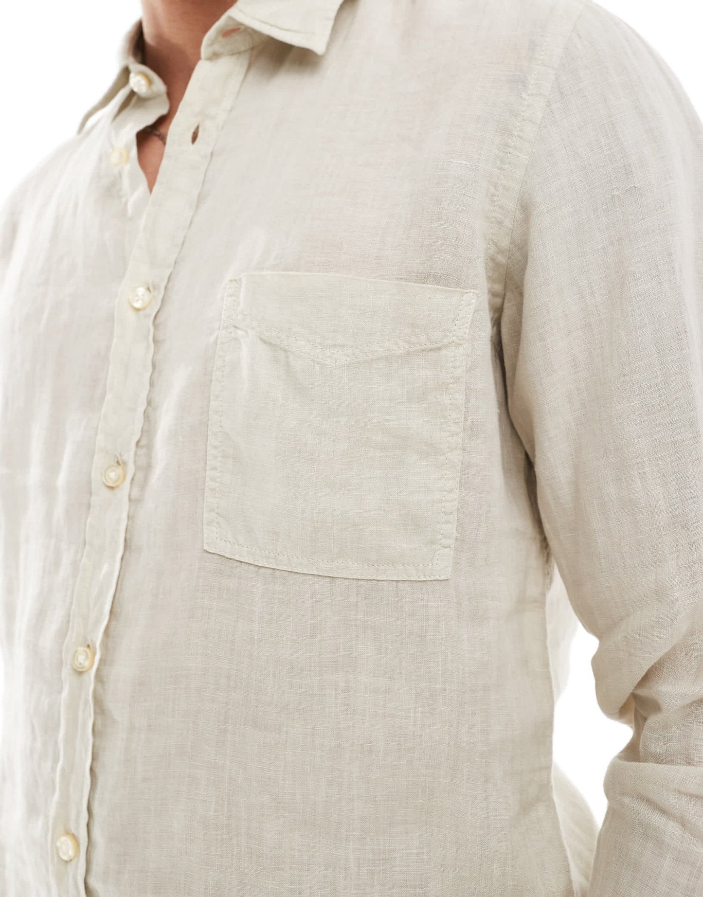 BOSS Orange Rickert shirt in light beige - ASOS Sample Sale EU Store