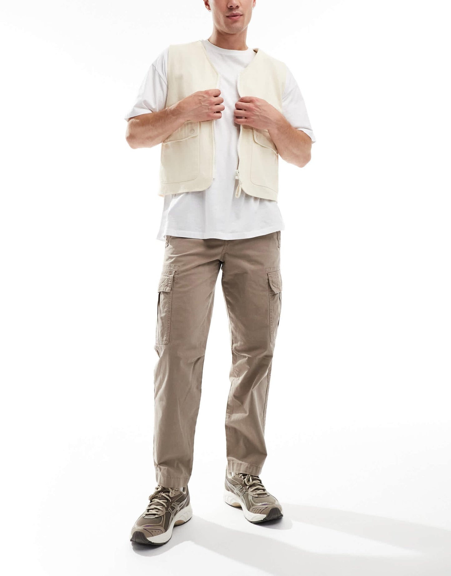 BOSS Orange sisla cargo trousers in beige - ASOS Sample Sale EU Store