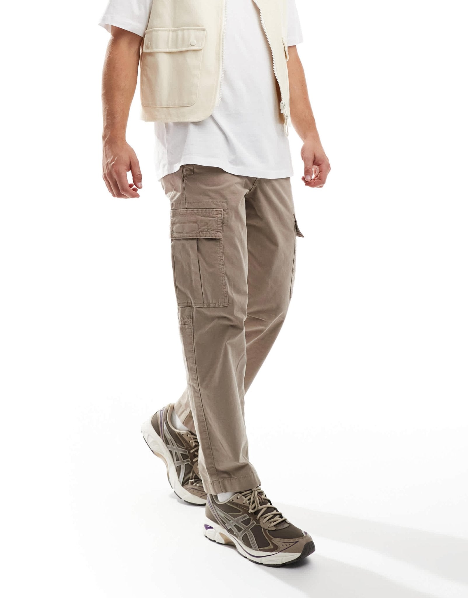 BOSS Orange sisla cargo trousers in beige - ASOS Sample Sale EU Store