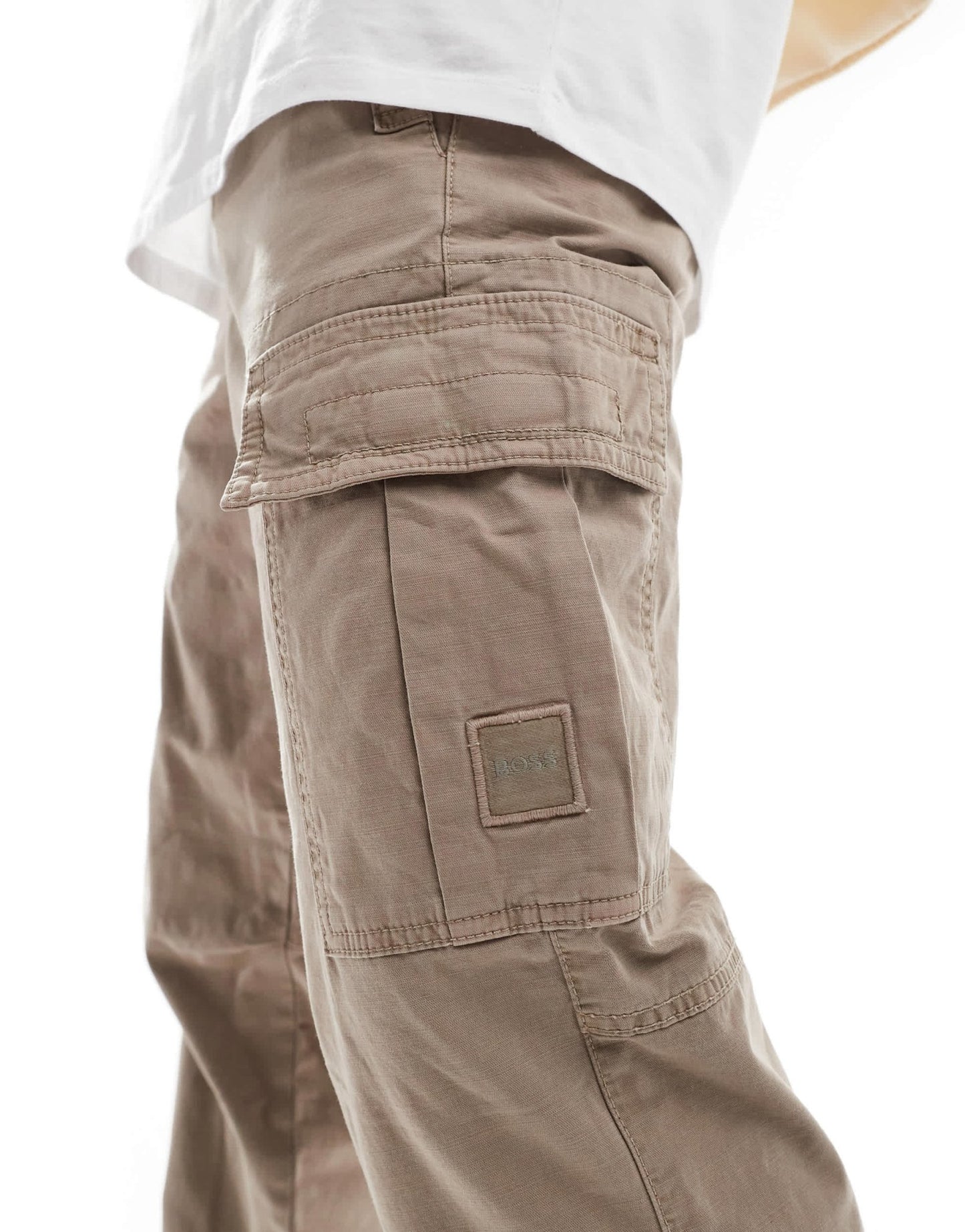 BOSS Orange sisla cargo trousers in beige - ASOS Sample Sale EU Store