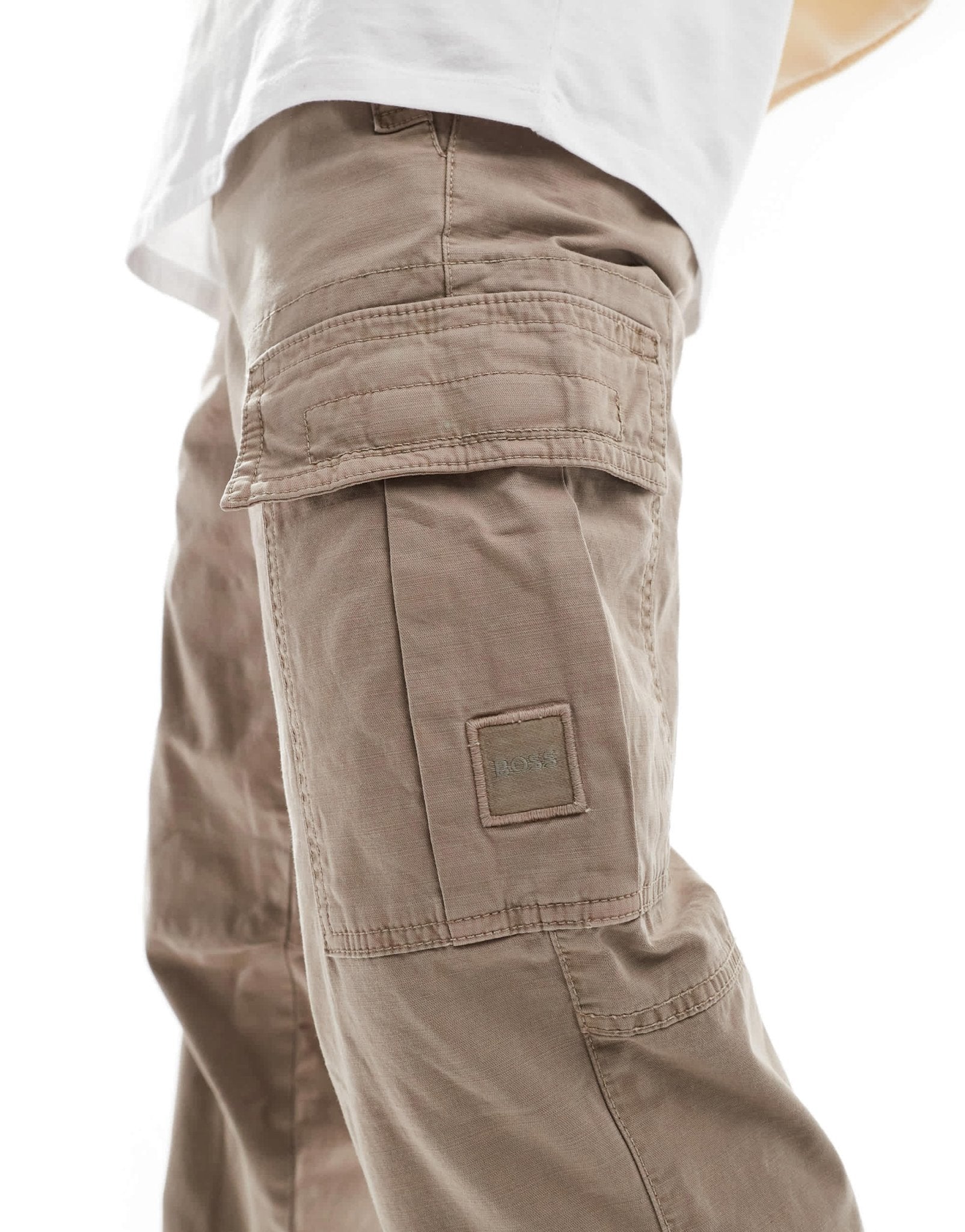 BOSS Orange sisla cargo trousers in beige - ASOS Sample Sale EU Store
