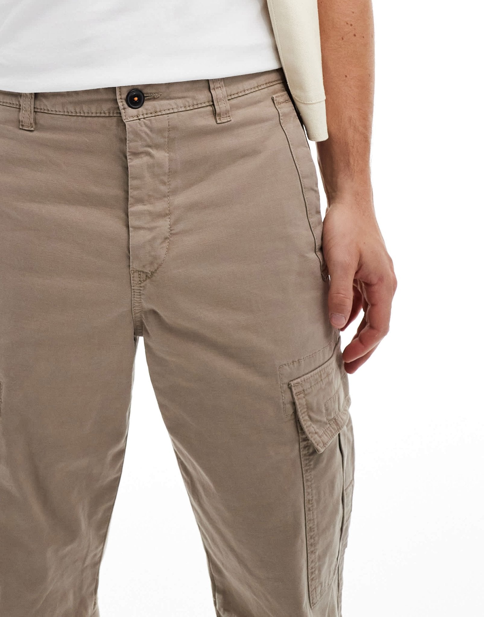 BOSS Orange sisla cargo trousers in beige - ASOS Sample Sale EU Store