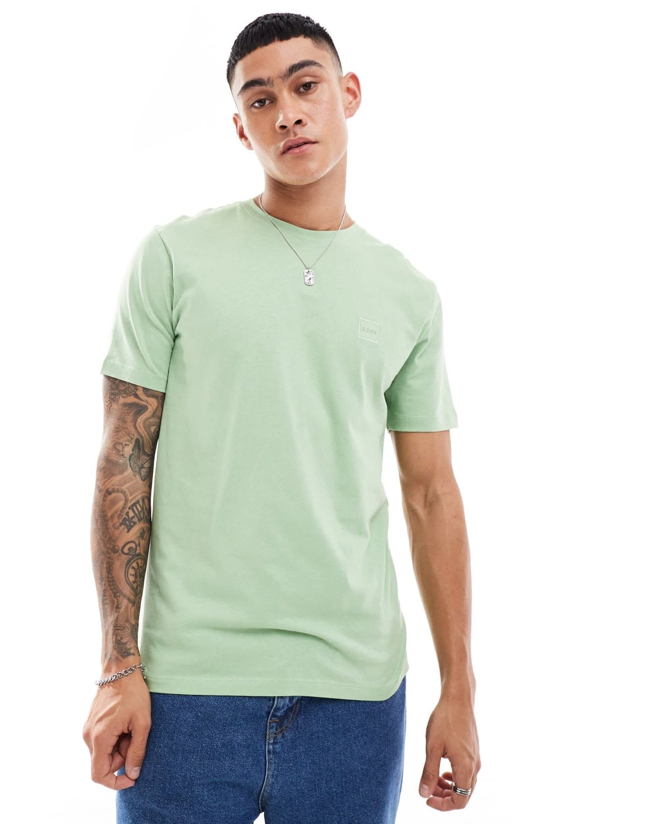 BOSS Orange Tales logo t-shirt in open green - ASOS Sample Sale EU Store