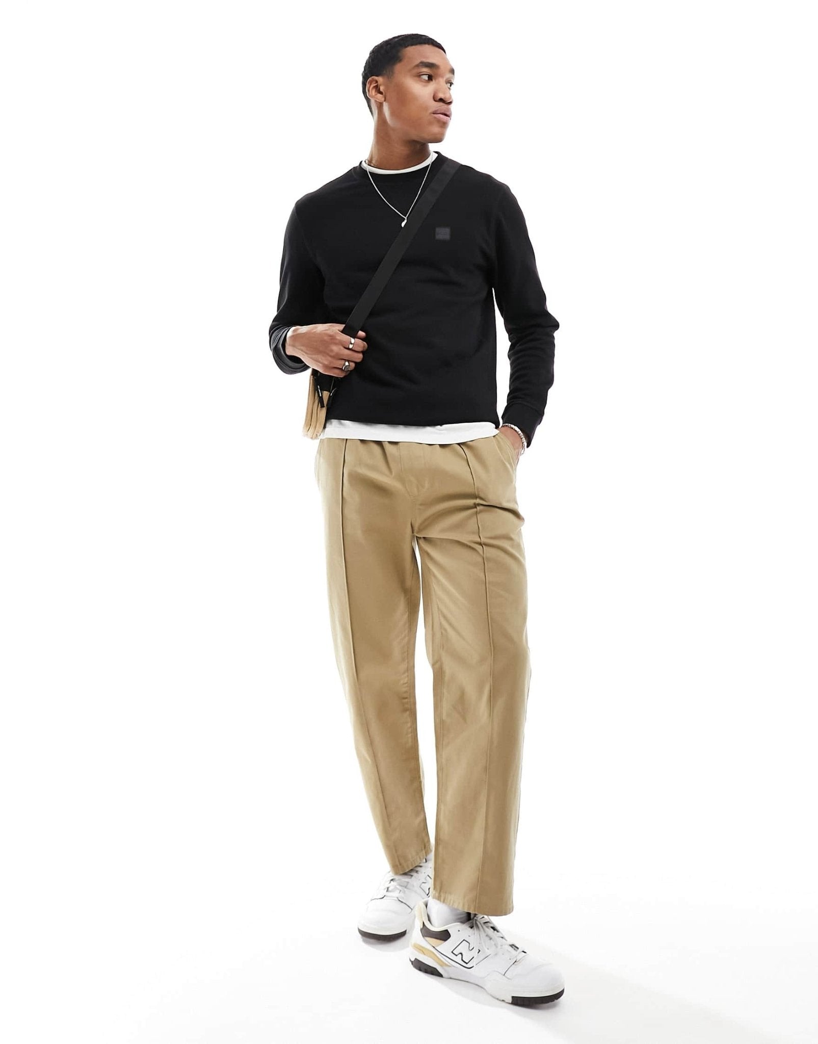 BOSS Orange Westart box logo sweatshirt in black - ASOS Sample Sale EU Store