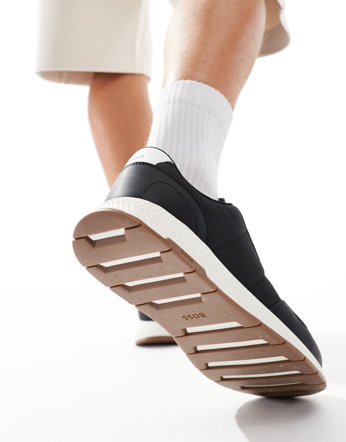 BOSS titanium runn trainers in black with gumsole - ASOS Sample Sale EU Store